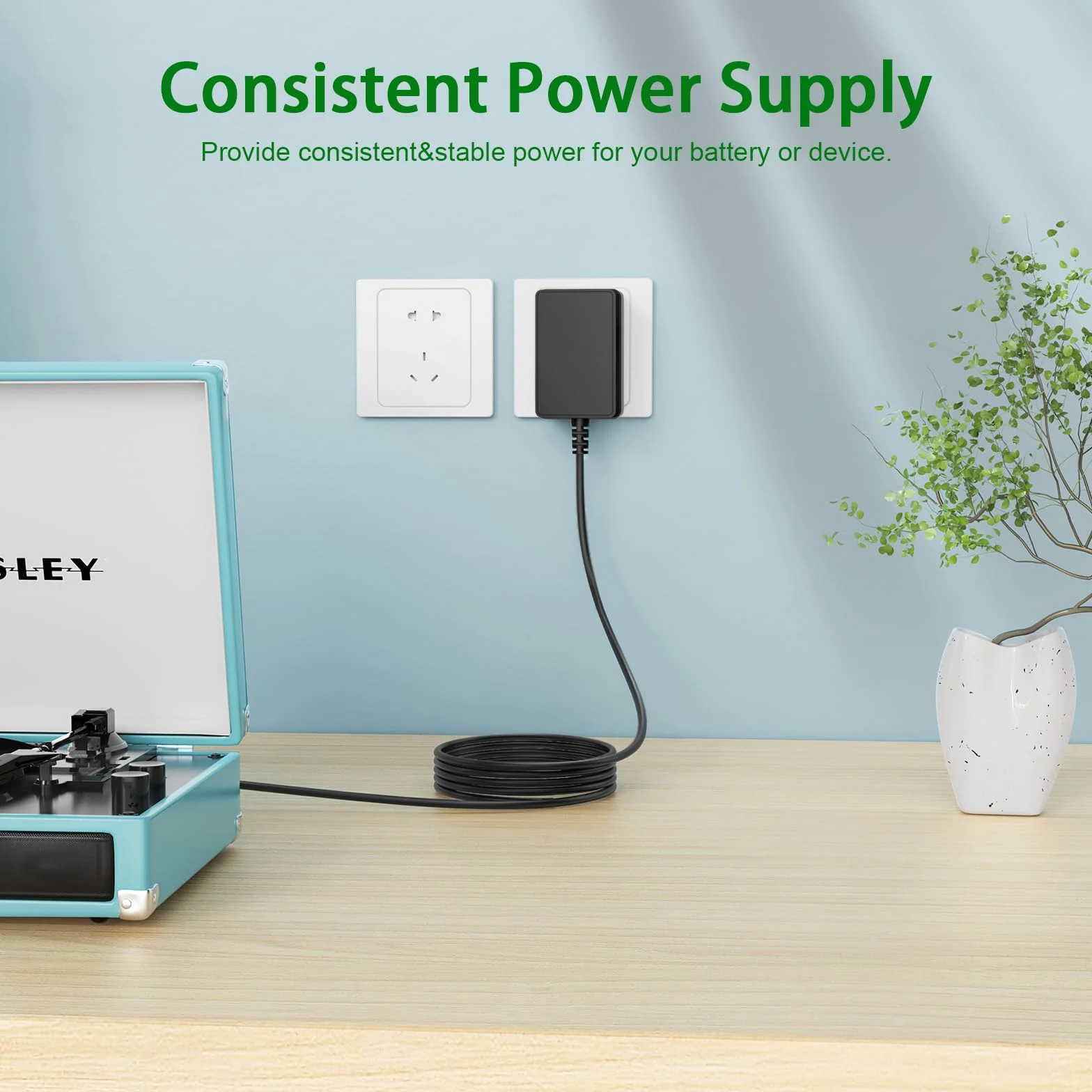 5 V kabel zasilający do gramofonu Crosley, kompatybilny z przenośnym gramofonem Crosley Cruiser Plus CR8005F-GA CR8005F-WO CR8005D-TU CR8005D-BL CR8005D-WS CR8005D-TW