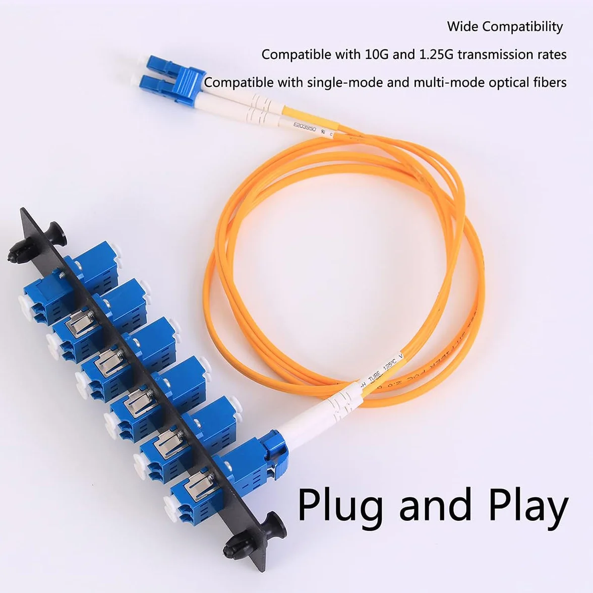 6 adapterów Duplex LCD, panel krosowy LGX-Footprint, wyposażony w 12 złączy z włókna szklanego, obudowa sprzęgła, niebieski adapter LC-UPC