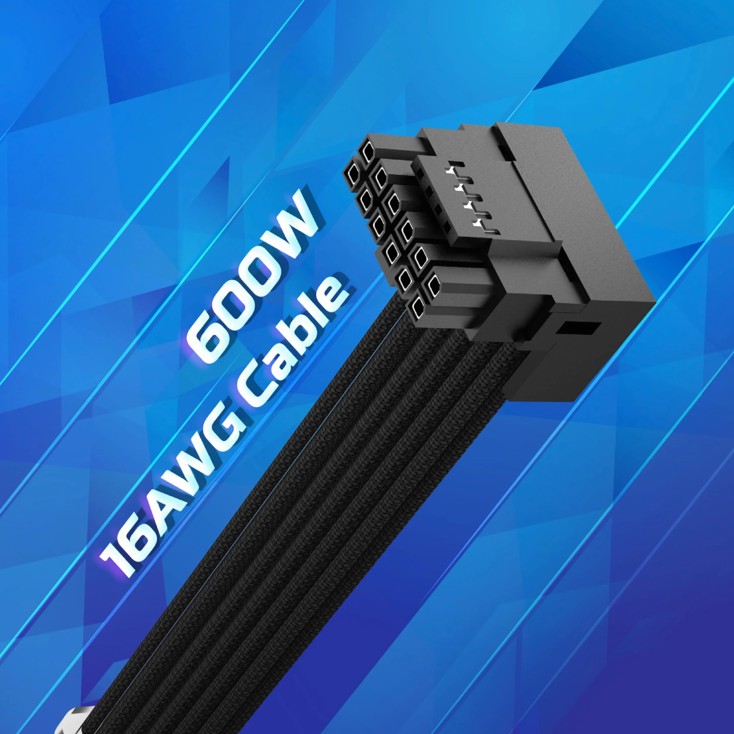 Akasa 90 Stopień 12VHPWR Kabel 12+4 Pin to 3 x 8 Pin męski na żeński, 16AWG, 30cm (Czarny), Maksymalny 600W, Kompatybilny z RTX 4090 4080 4070Ti 3090Ti Karta graficzna z Legacy PSU, AK-CBPW31-30BK