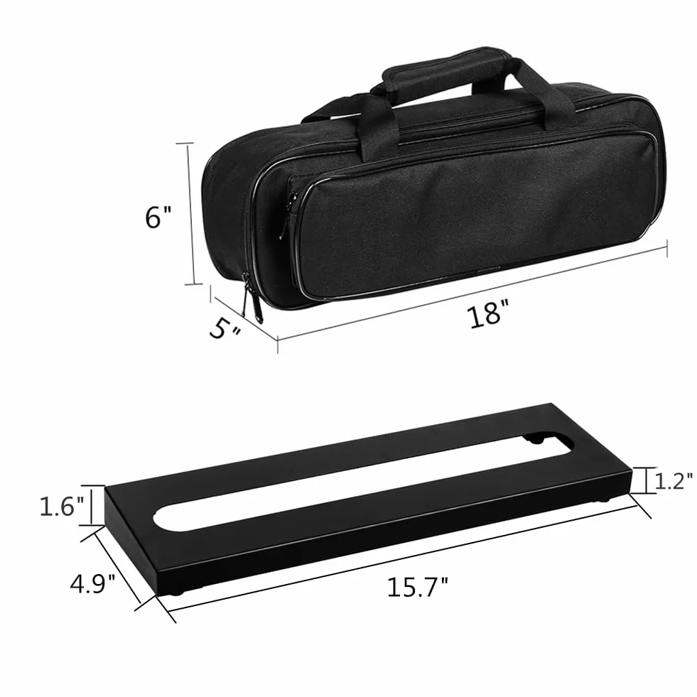 GOKKO Etui na pedały gitarowe 40 x 11 cm pedalboard z torbą do przenoszenia (małe)