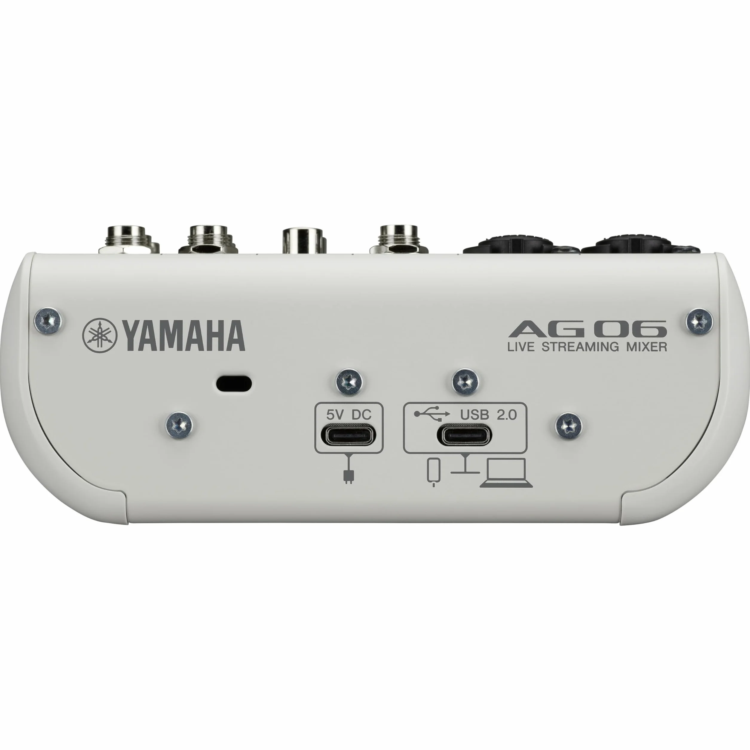 Yamaha AG06MK2 6-kanałowy mikser do streamingu na żywo z interfejsem audio USB – do Windows, Mac, iOS i Android – w kolorze białym
