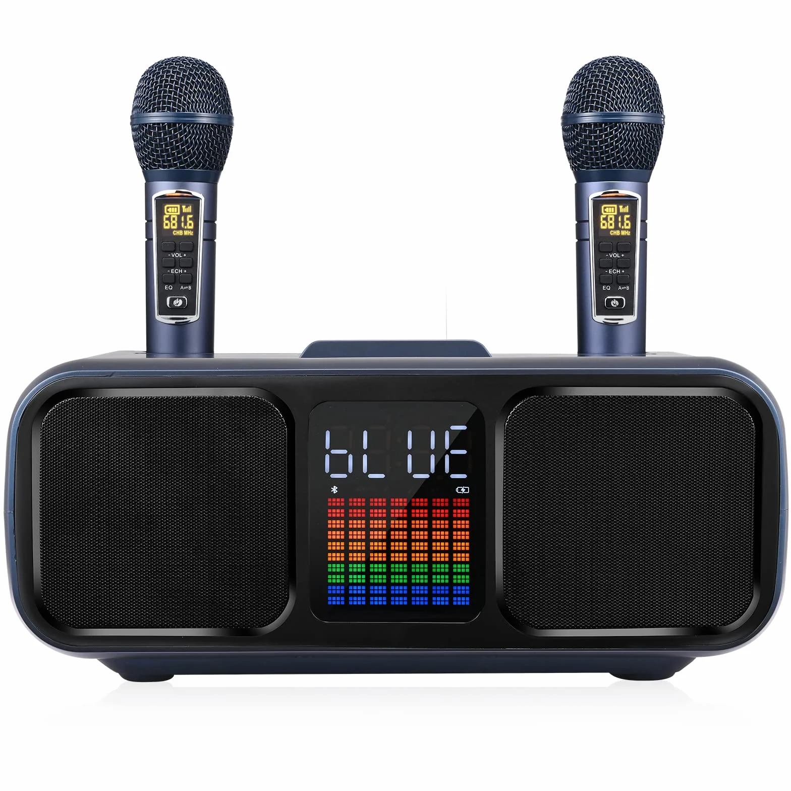 Máquina de Karaoke z Bluetooth, Equipo de Karaoke Portátil z 2 Mikrofonami Inalámbricos, systemem PA i Modo de Canción de Karaoke para Fiestas en Casa, Bodas, piknik, C