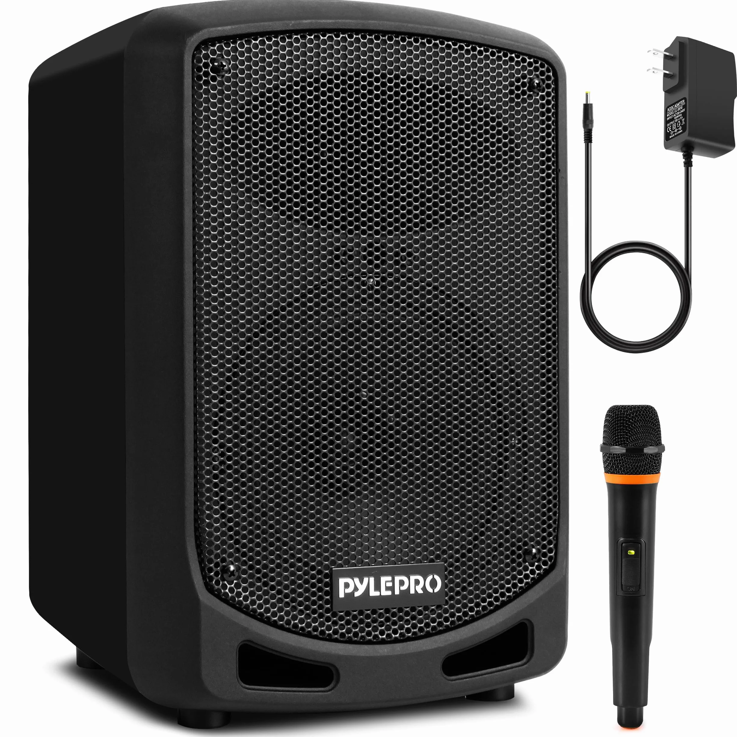 Pyle Głośnik Bluetooth Karaoke PA - Indoor/Outdoor Przenośny system dźwiękowy z bezprzewodowym mikrofonem, nagrywanie audio, akumulator, odtwarzacz USB/SD, uchwyt na stoisko - na imprezę, sterowanie