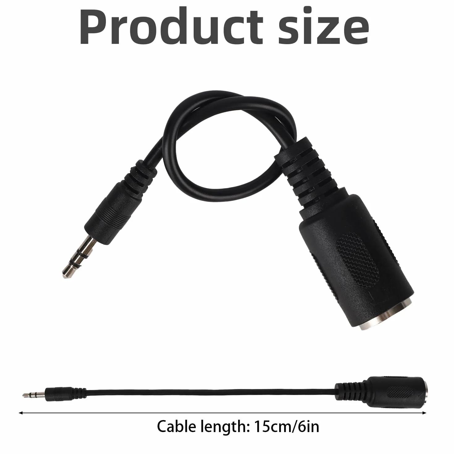 2szt Adapter Typ-A MIDI do 3,5mm, 15cm Przejściówka MIDI Żeńska na TRS 3,5mm Męska Konwerter Audio do Keyboardów Syntezatorów & DAWs(Czarny)