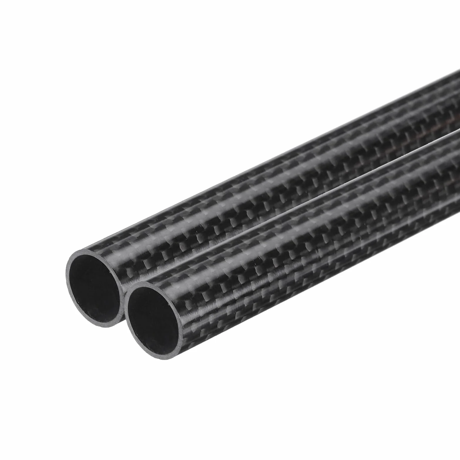 QUARKZMAN 2 sztuki rura z włókna węglowego 12 x 14 x 330 mm błyszcząca powierzchnia okrągły pręt węglowy 3K zwinięty do samolotu RC Multicopter Quadcopter