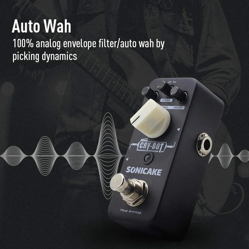 SONICAKE Auto Wah Pedał Gitara basowa Efekty Pedał Koperta Filtr Funky Cry-Bot