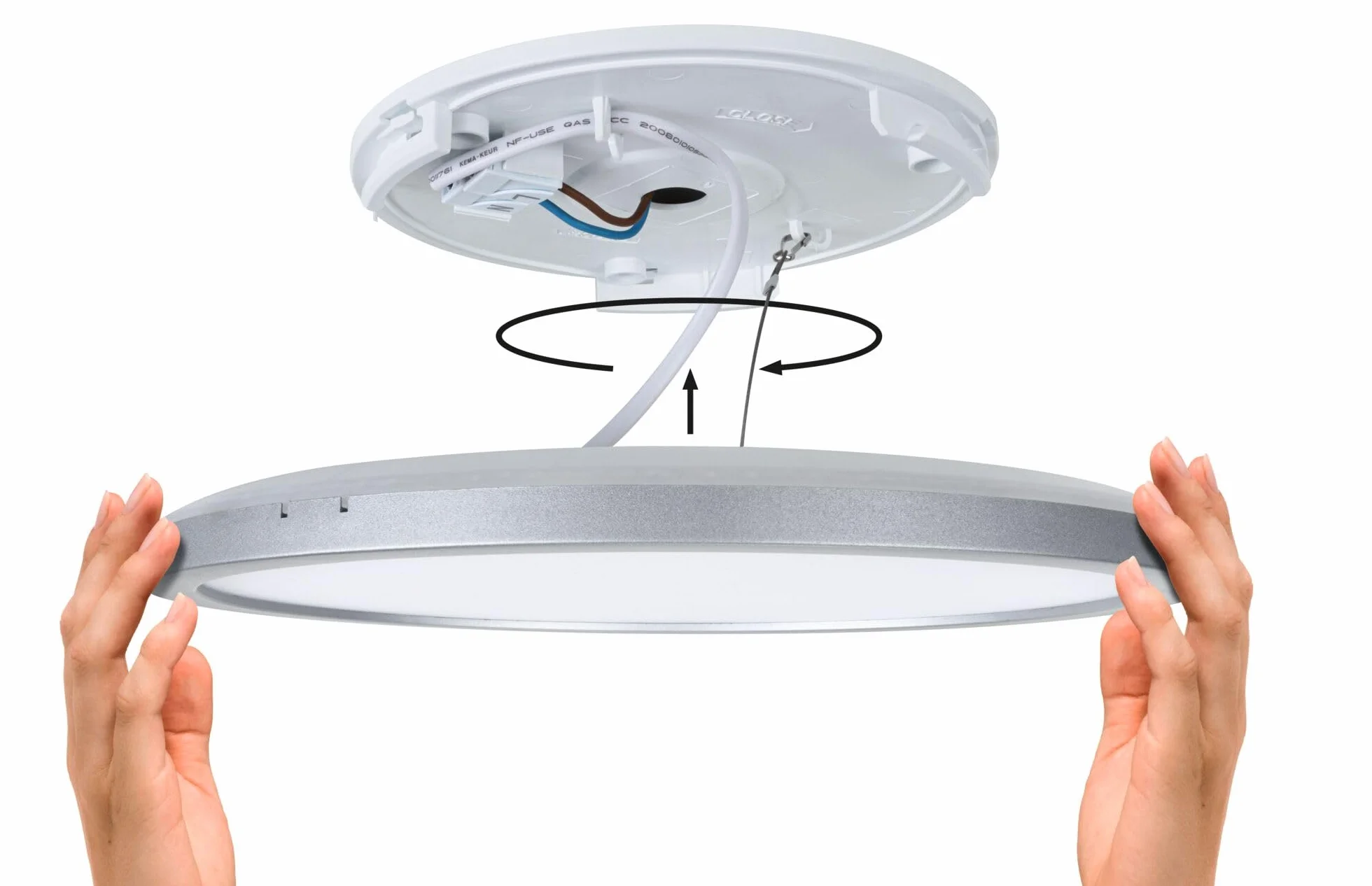 Paulmann 70991 Panel LED Atria Shine 293mm okrągły z 1x16 W ciepły biały chrom matowy panel świetlny plastikowy panel sufitowy 3000 K