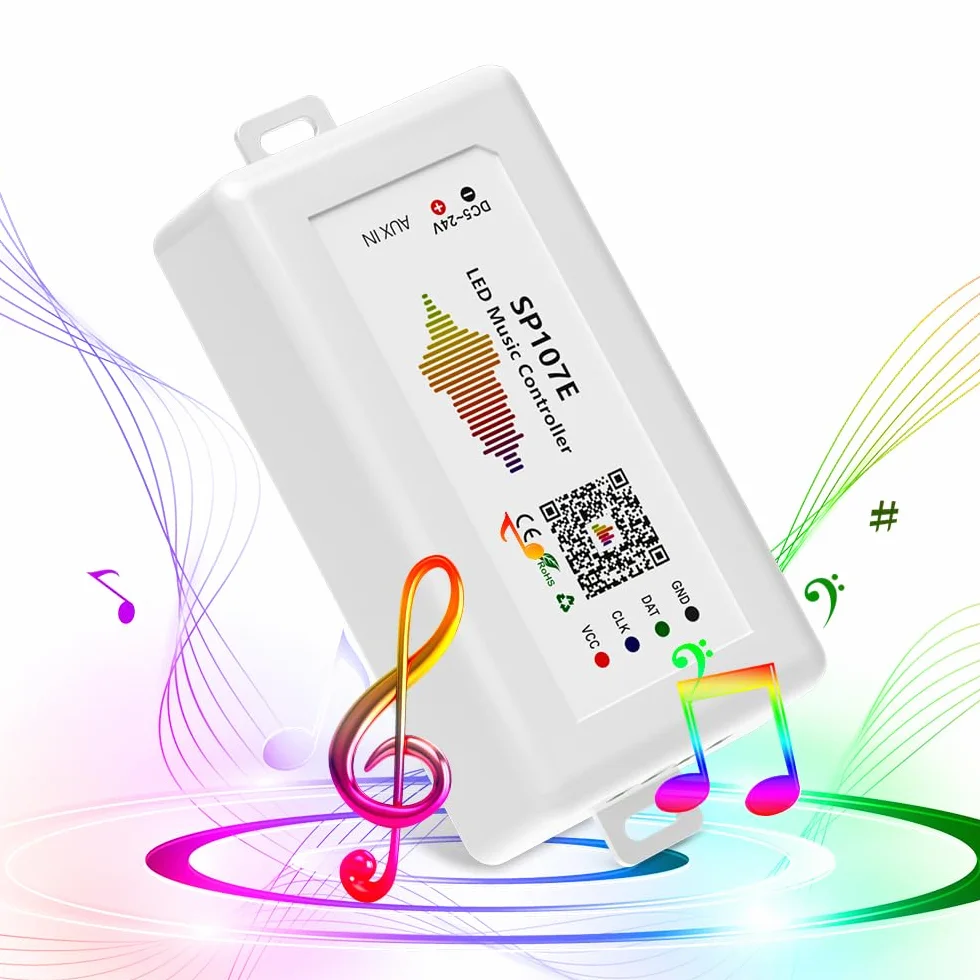 BTF-LIGHTING WS2812B WS2811 SP107E Muzyka Bluetooth Pełnokolorowy kontroler iOS/Andriod App Control Support WS2813 SK9822 SK6812RGB SK6812RGBW Nadaje się do taśmy LED lub panelu matrycowego LED