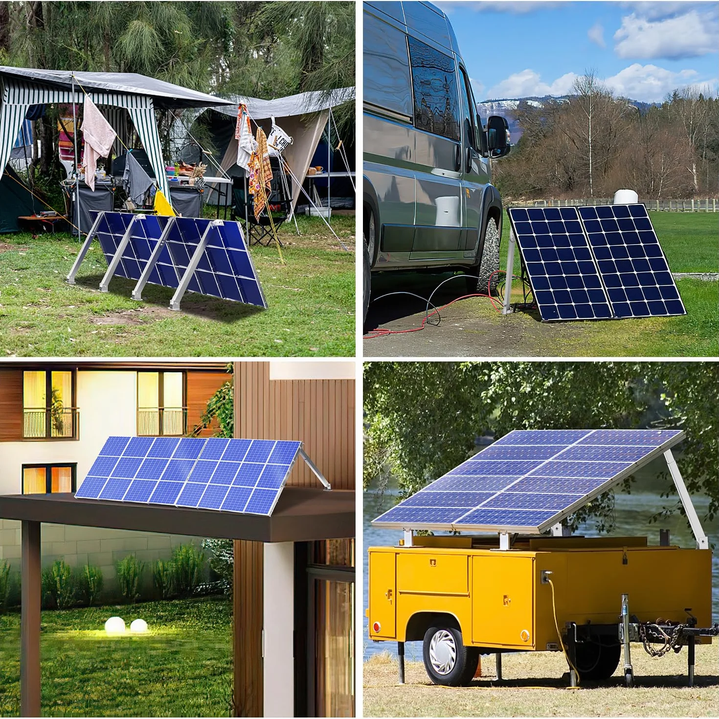 Gimisgu Uchwyt na panel słoneczny, regulowany uchwyt dachowy, regulowany kąt od 0° do 60°, moduł solarny do mocowania, trwałość, uchwyt na moduł solarny na balkon, garaż, ścianę (2 pary)