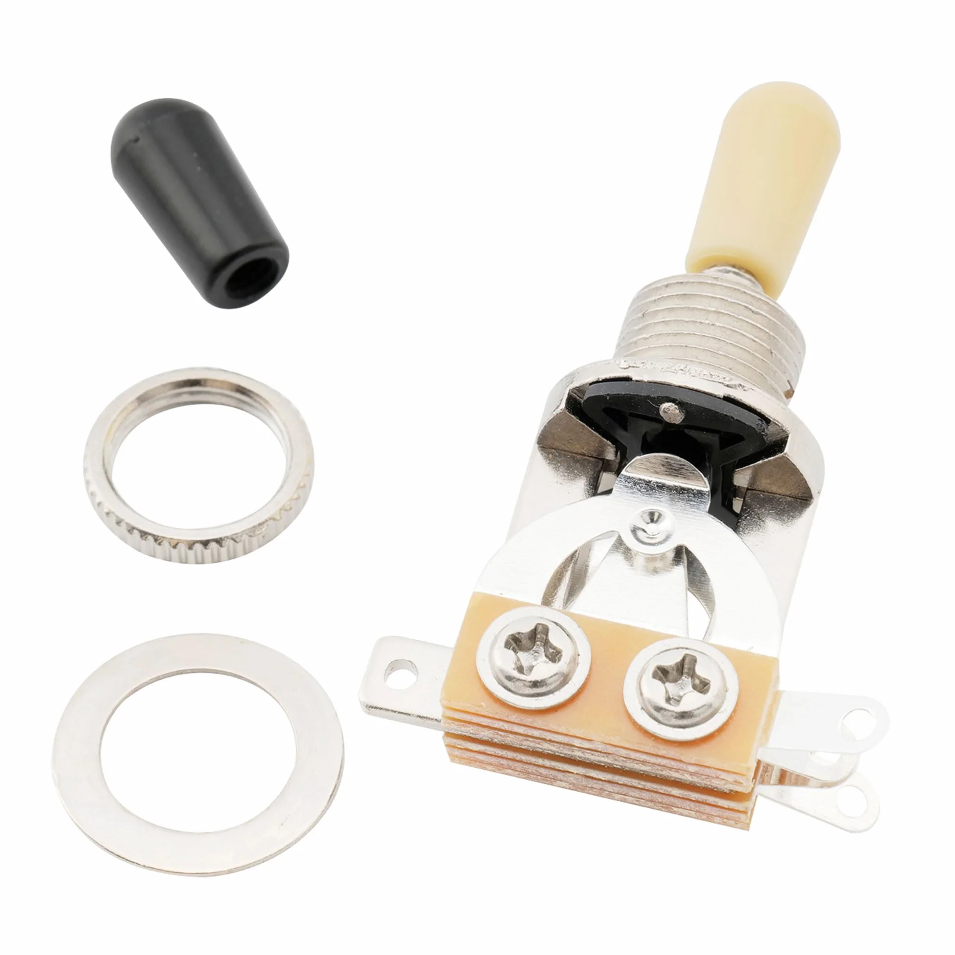 Musiclily Metryczna Przełącznik Gitaryowy 3-pozycyjny Toggle Switch do Gitary Elektrycznej Typu Epiphone Les Paul, Chrom z Kremową Główką