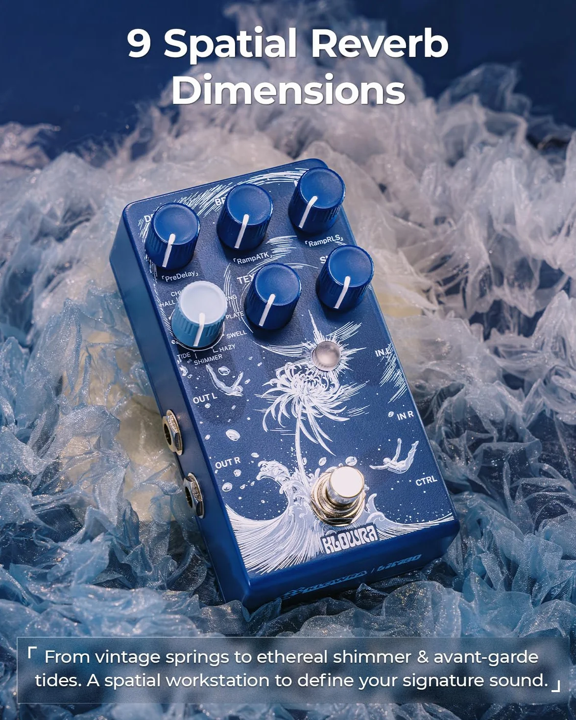 Limbo Reverb gitarowy – 9 stereofonicznych typów pogłosu otoczenia, analogowy suchy, True Bypass, Freeze & Infinity, obsługa pedału ekspresji