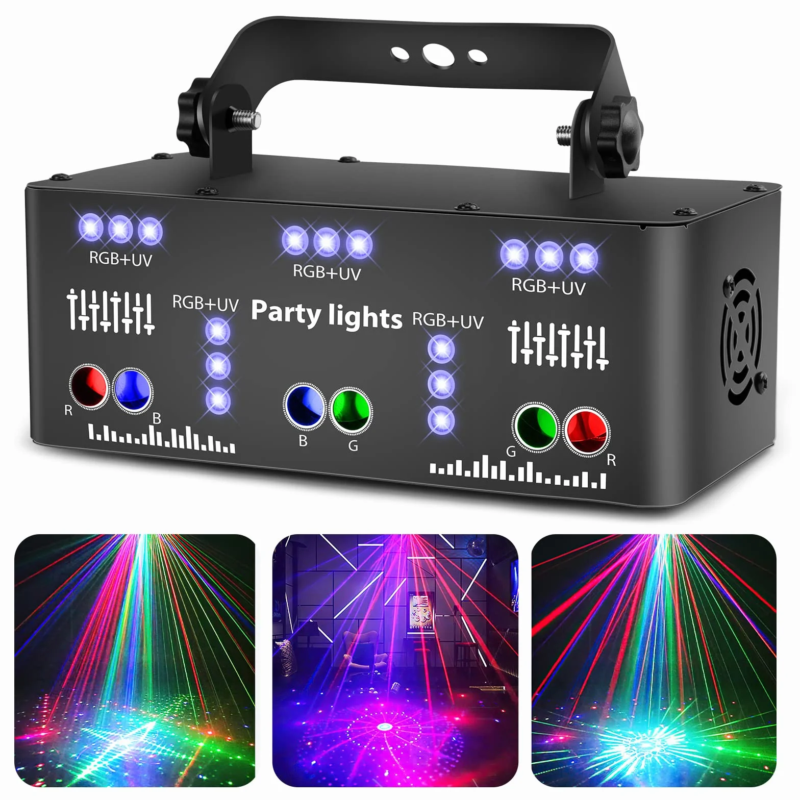 Światło dyskoteczne Światło imprezowe, DMX efekty świetlne LED RGB Projektor DJ sterowany muzyką dyskoteka światła, dla KTV zjazd rodzinny ślub rocznica Halloween