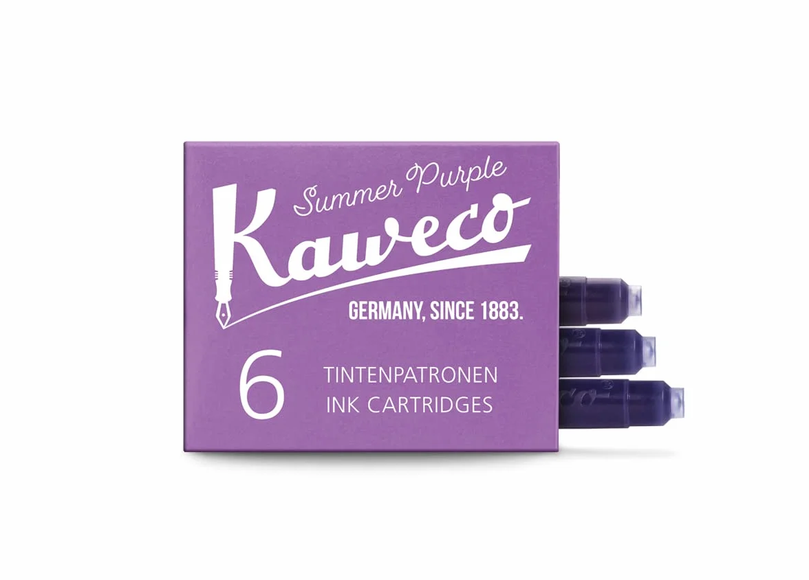 Kaweco Wieczne wkłady atramentowe Summer Purple do piór wiecznych z krótkimi standardowymi wkładami, 6 wkładów wiecznych do wkładów atramentowych, wielu markowych producentów, atrament do piór wiecznych, fioletowy