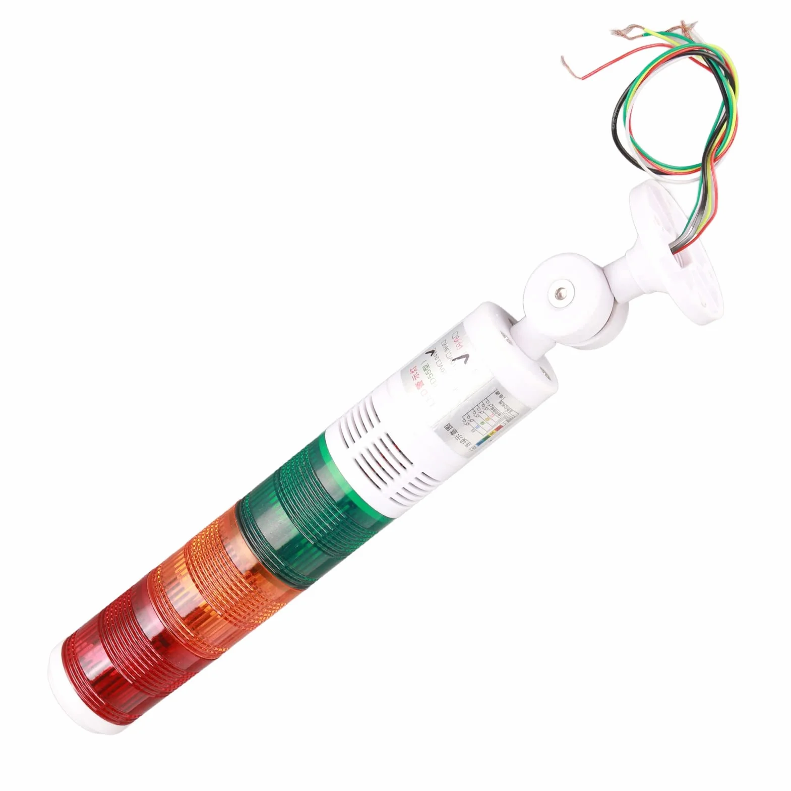 Sygnalizacyjna, Wieża Sygnalizacyjna LED 3-poziomowa Czerwona żółta Zielona IP54 Składana Przemysłowa Ostrzegawcza z Brzęczykiem DC24V, Jasna, światła Ostrzegawcze