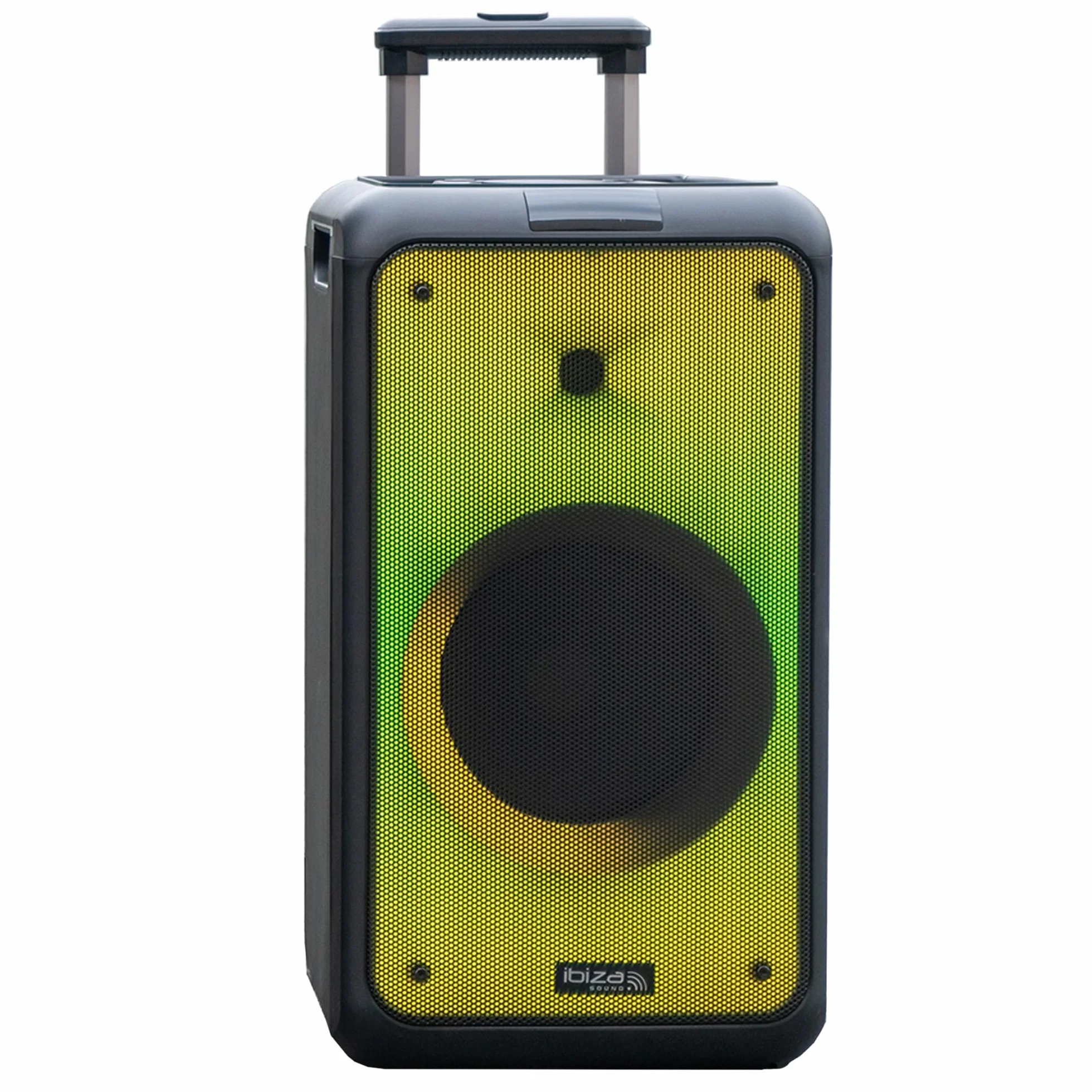 Ibiza - STREET-WAVE - Przenośny głośnik akumulatorowy 8"/400W z Bluetooth, USB i microSD - efekt WAVE LED i bezprzewodowe połączenie TWS - Czarny