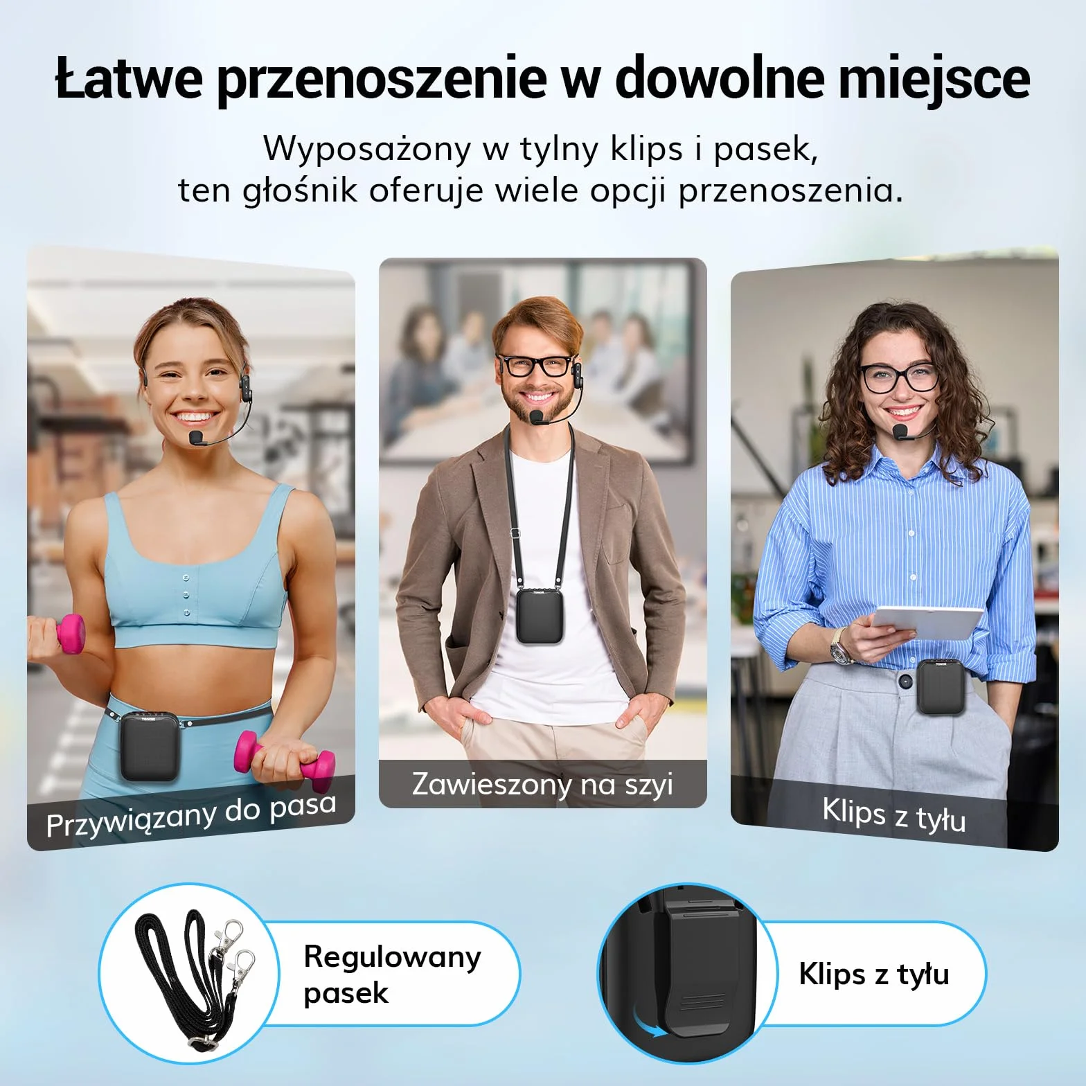 Wzmacniacz głosu TONOR z bezprzewodowym mikrofonem nausznym, bateria 11 godzin, wyświetlacz LED, przenośny system PA z mikrofonem do nauczania, przemówień, spotkań, oprowadzania wycieczek K11