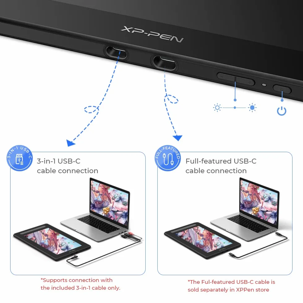 XP-PEN Artist 16 2. generacji tablet graficzny, monitor graficzny 15,4 cala, X3 Smart Chip Pen z 10 przyciskami szybkiego dostępu, 127% przestrzeni kolorów sRGB, wyświetlacz do szkicowania, rysowania