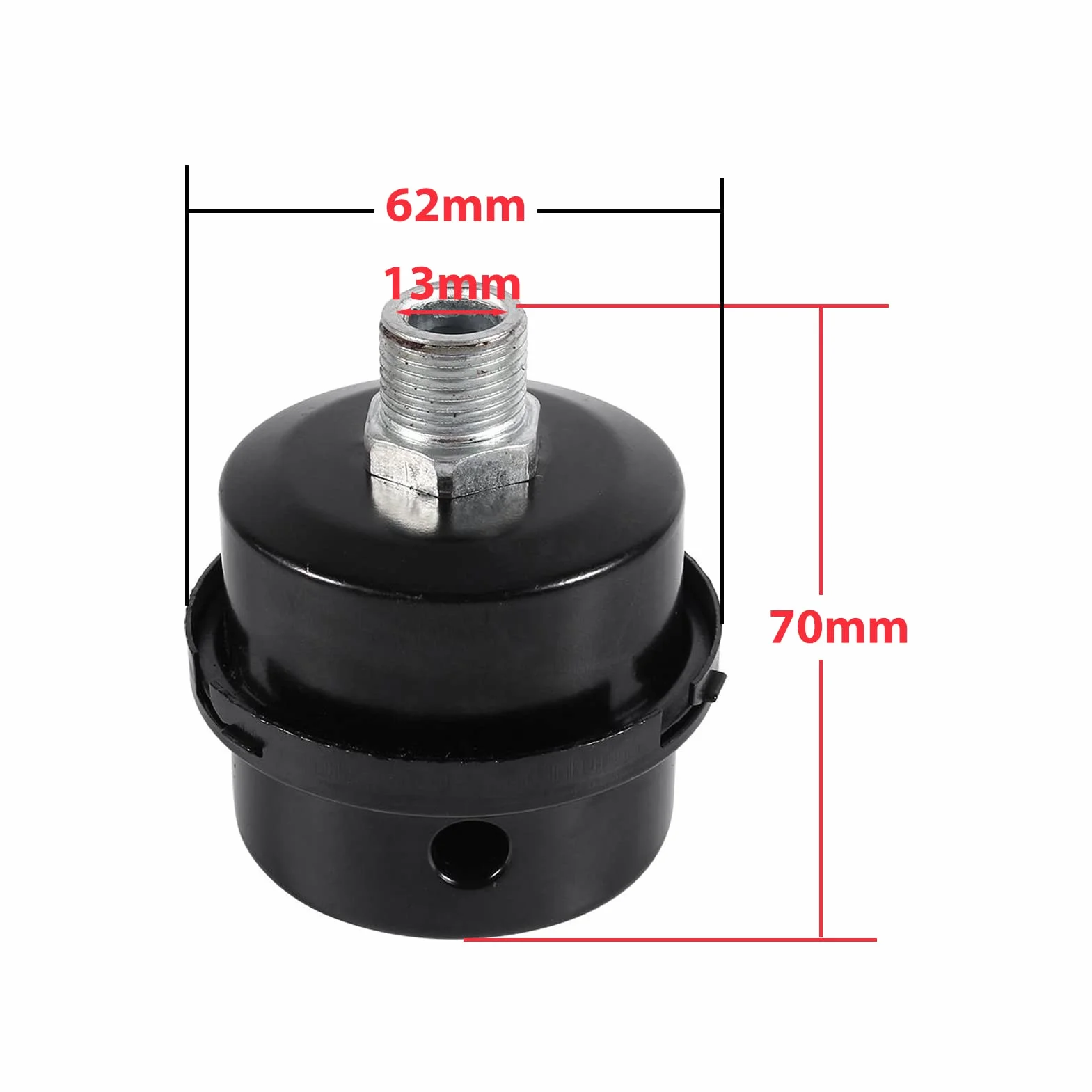 Nikou Części filtra oleju sprężarki powietrza tłumik, 3/8" 16 mm metalowy tłumik gwint dolotowy sprężarki powietrza do części zamiennych sprężarki powietrza filtr powietrza