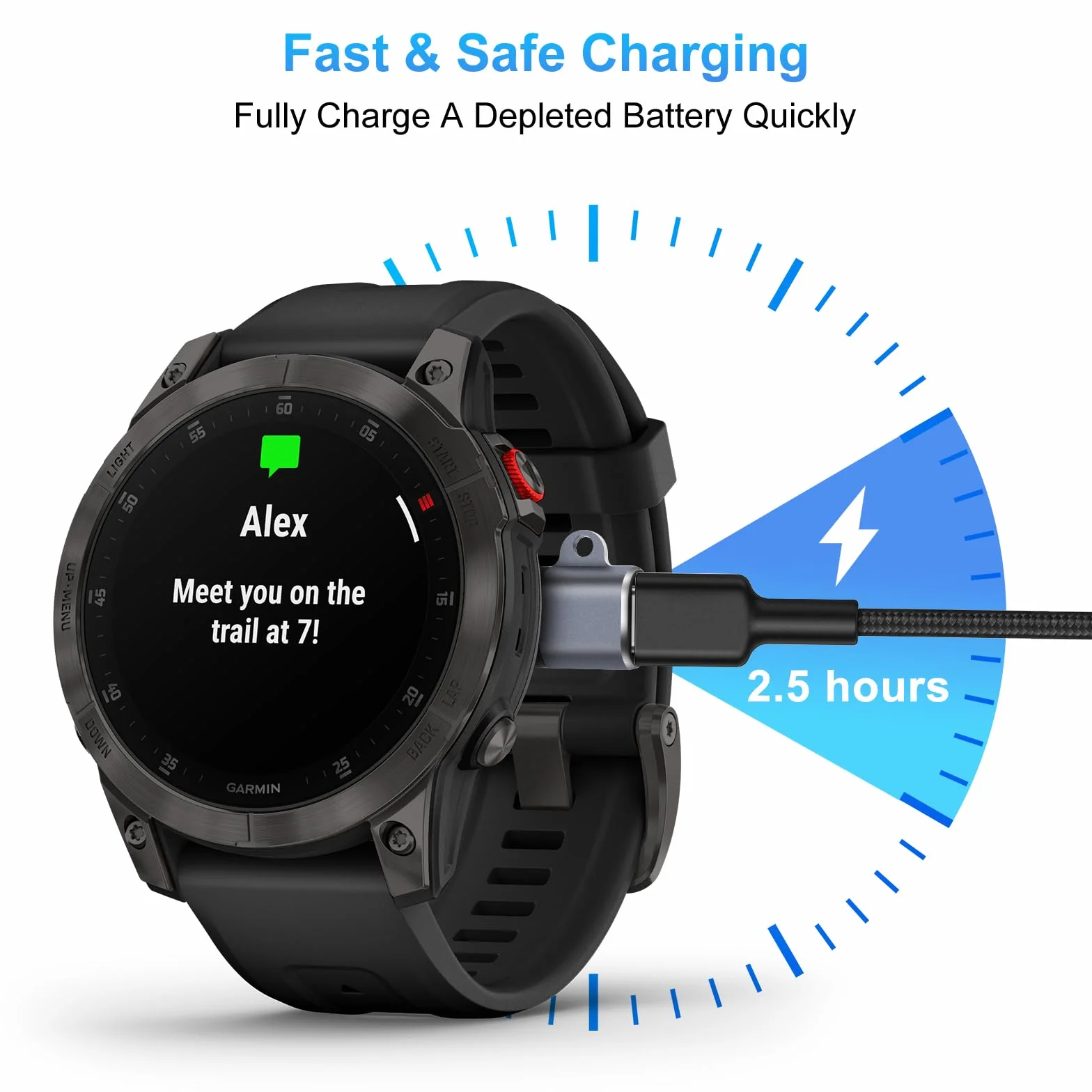 Adaptery ładowarki do zegarków (2 sztuki), adapter USB-C typu C żeński na męski, złącze ładowania z wtyczką przeciwpyłową, kompatybilne z Garmin Fenix 7/7S/7X/6/6X/6S i innymi