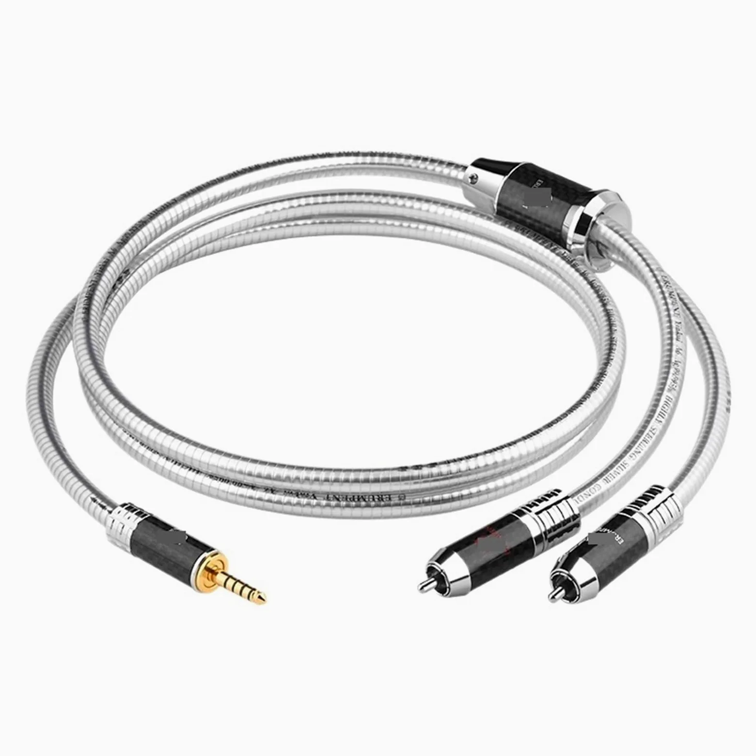 Zbalansowany kabel audio HiFi 4,4 mm na 2 RCA męski srebrny kabel Hi-end 2,5/4,4 mm Jack do 2 RCA do wzmacniacza głośnikowego do słuchawek (kabel 4,4 mm do 2RCA, 5)