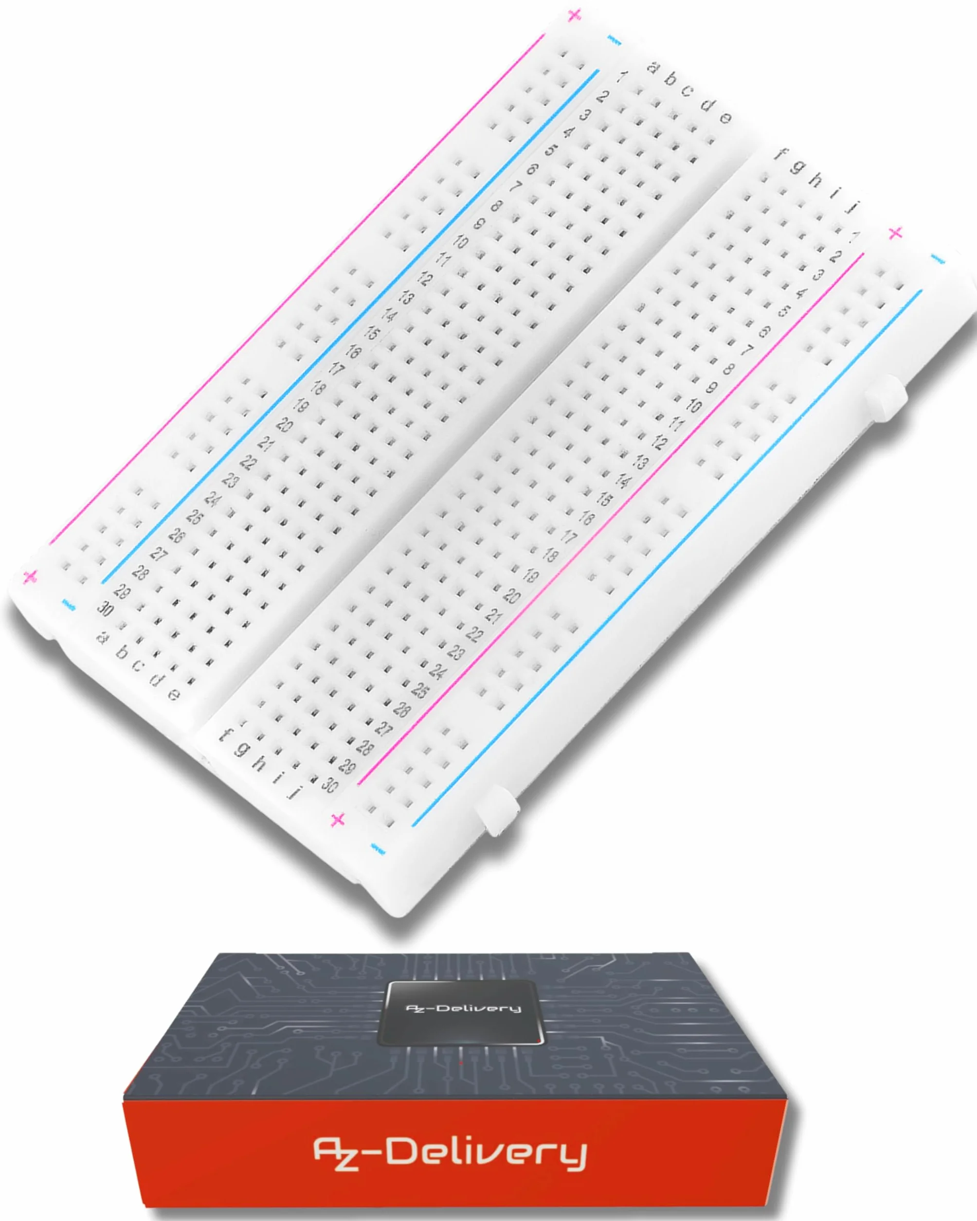 AZDelivery Mini Breadboard 400 Pin z 4 Busbars dla Jumper Cable kompatybilny z Arduino i Raspberry Pi w tym e-Book!