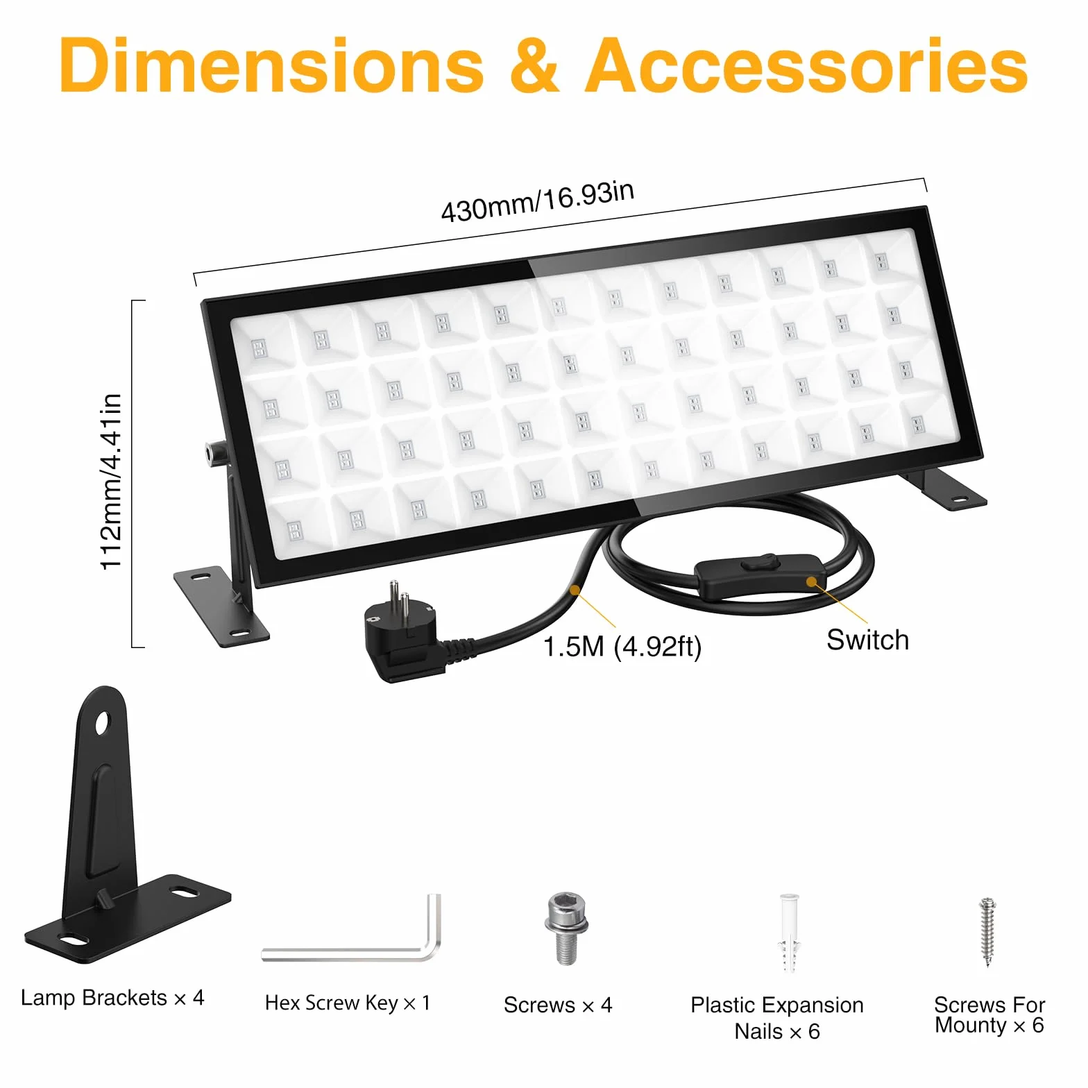 Onforu 96W UV LED Bar, Czarne światło Tube, 96 diod UV-A fioletowa lampa, IP66 wodoodporna zewnętrzna lampa UV oświetlenie na Boże Narodzenie, fluorescencyjny makijaż, farba do ciała, DJ Disco