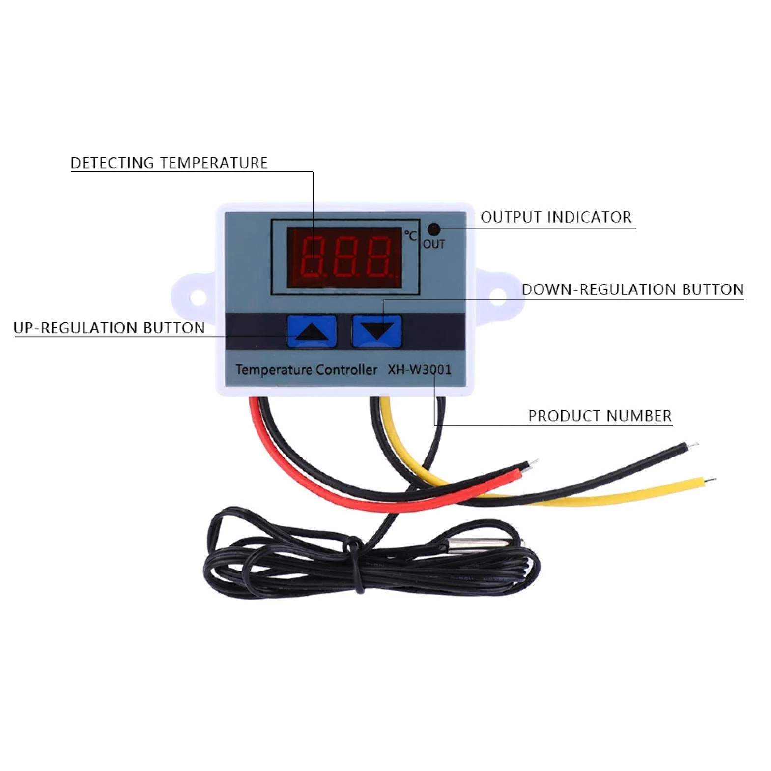 DC 12V 120W / 180W Mini termostat Cyfrowy termostat Przełącznik z sondą Programowalne ogrzewanie Chłodzenie Elektroniczny termostat