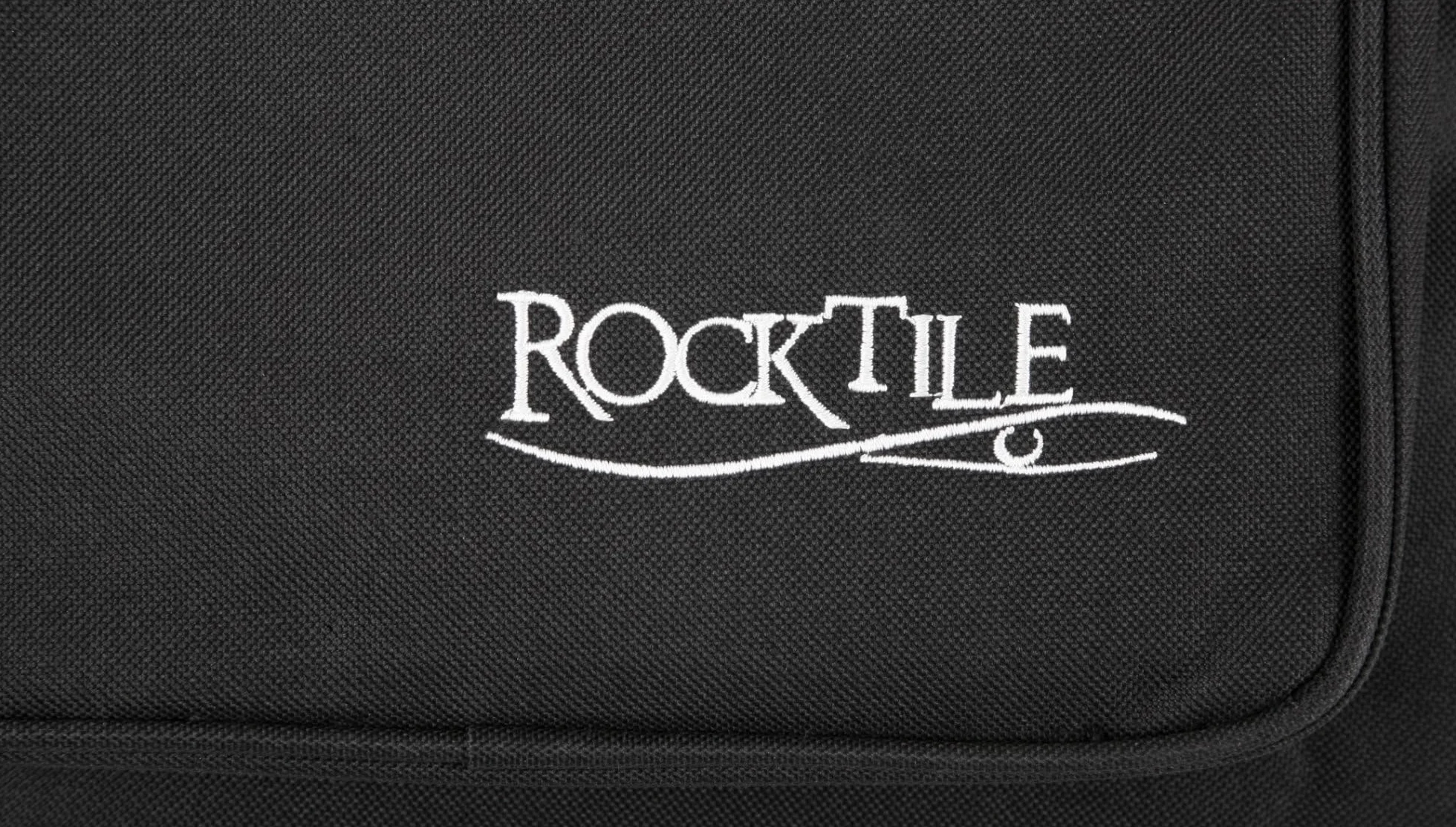 ROCKTILE Torba na gitarę elektryczną (Gigbag na gitarę elektryczną, wyściełana z zestawem plecakowym, duża kieszeń zewnętrzna), czarna