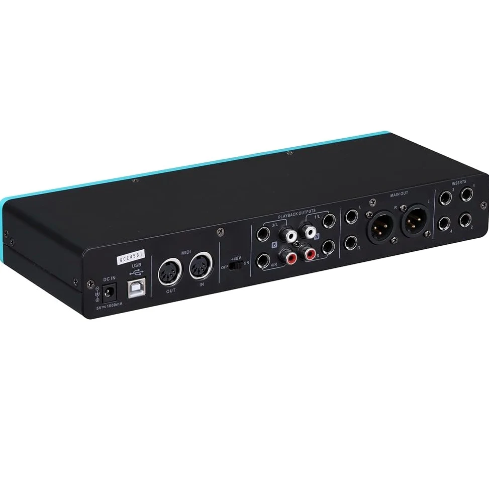 Kompaktowy mikser audio USB 4 x 4 karta dźwiękowa ze zintegrowanym przedwzmacniaczem do przenośnego nagrywania studyjnego i domowego