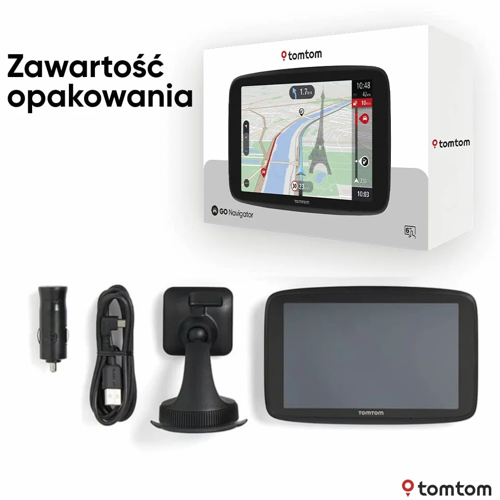 TomTom GO Navigator Nawigacja samochodowa (6-calowy ekran, aktualne informacje drogowe i ostrzeżenia o fotoradarach na okres próbny, mapy świata, aktualizacje przez sieć Wi-Fi)
