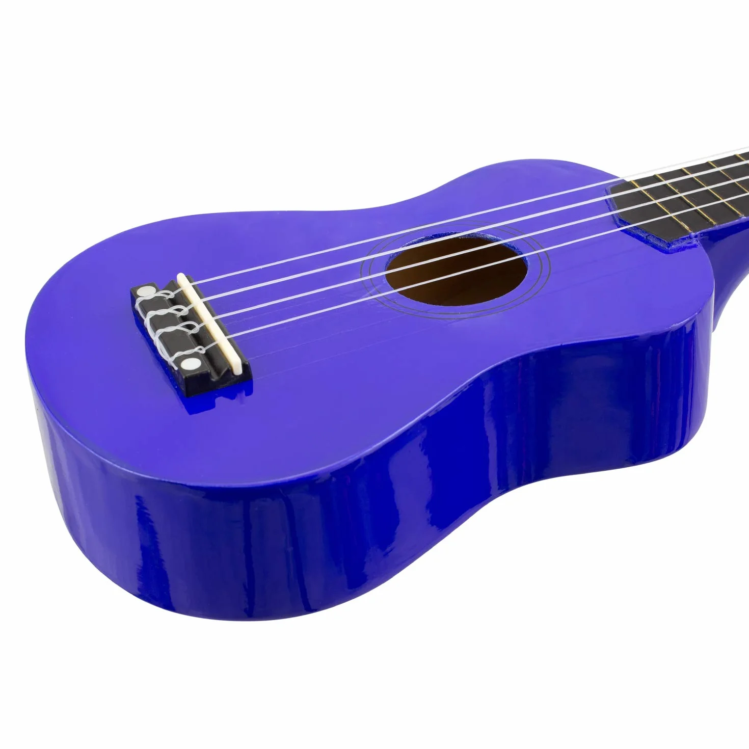 Leworęczne ukulele sopranowe dla początkujących w kolorze niebieskim z bezpłatną torbą