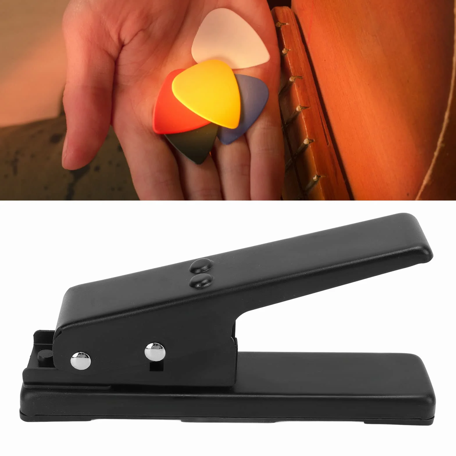 SUNGOOYUE Guitar Pick Maker, Wycinak do Gitary z Pickup Strip, Arkusz Papier ścierny, Czarny, Mały