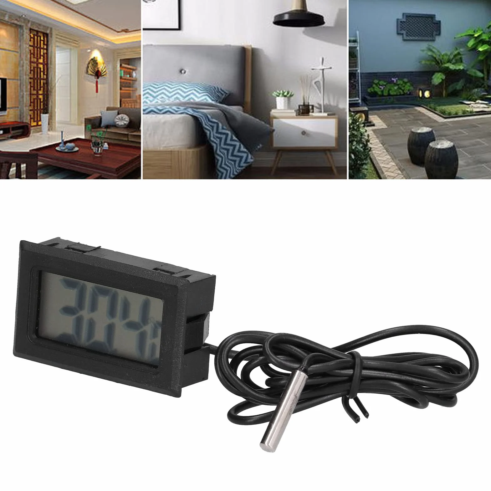 TS-806 Cyfrowy Elektroniczny Miernik Temperatury, Termometr Termoparowy z Wyświetlaczem LED z Zewnętrzną Sondą do Klimatyzatorów, Wykrywanie Temperatury w Lodówce