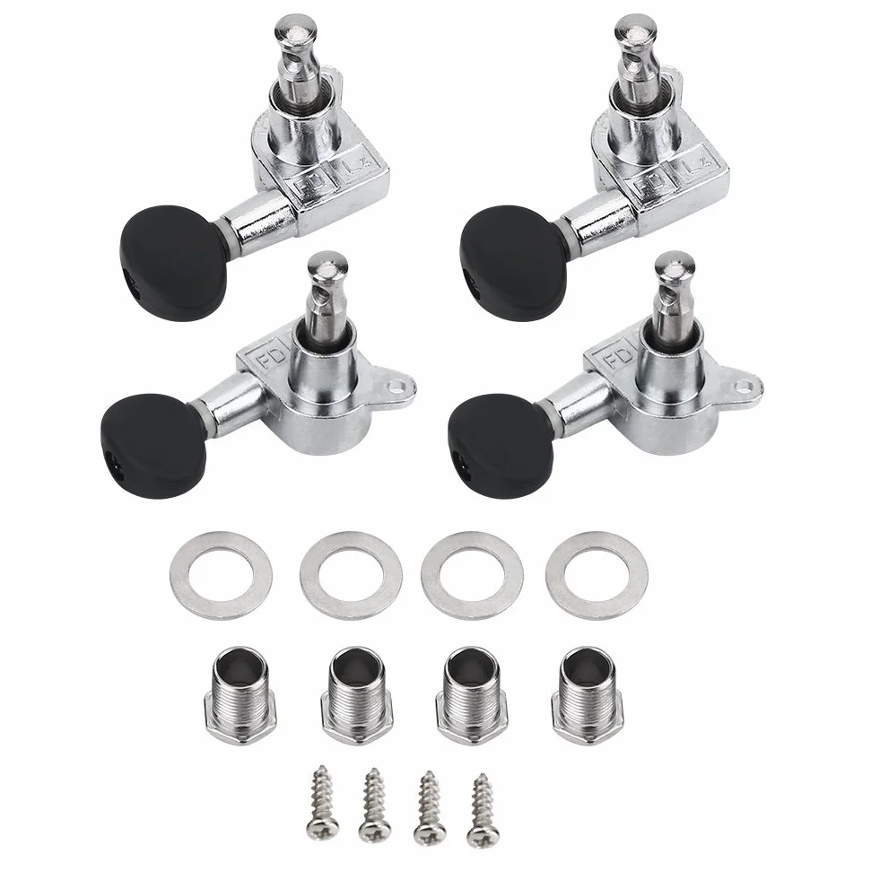 Dilwe Tunery ukulele, 2R 2L zamknięte stop aluminium ukulele do tuningu śledzi maszynowych z akcesoriami instalacyjnymi