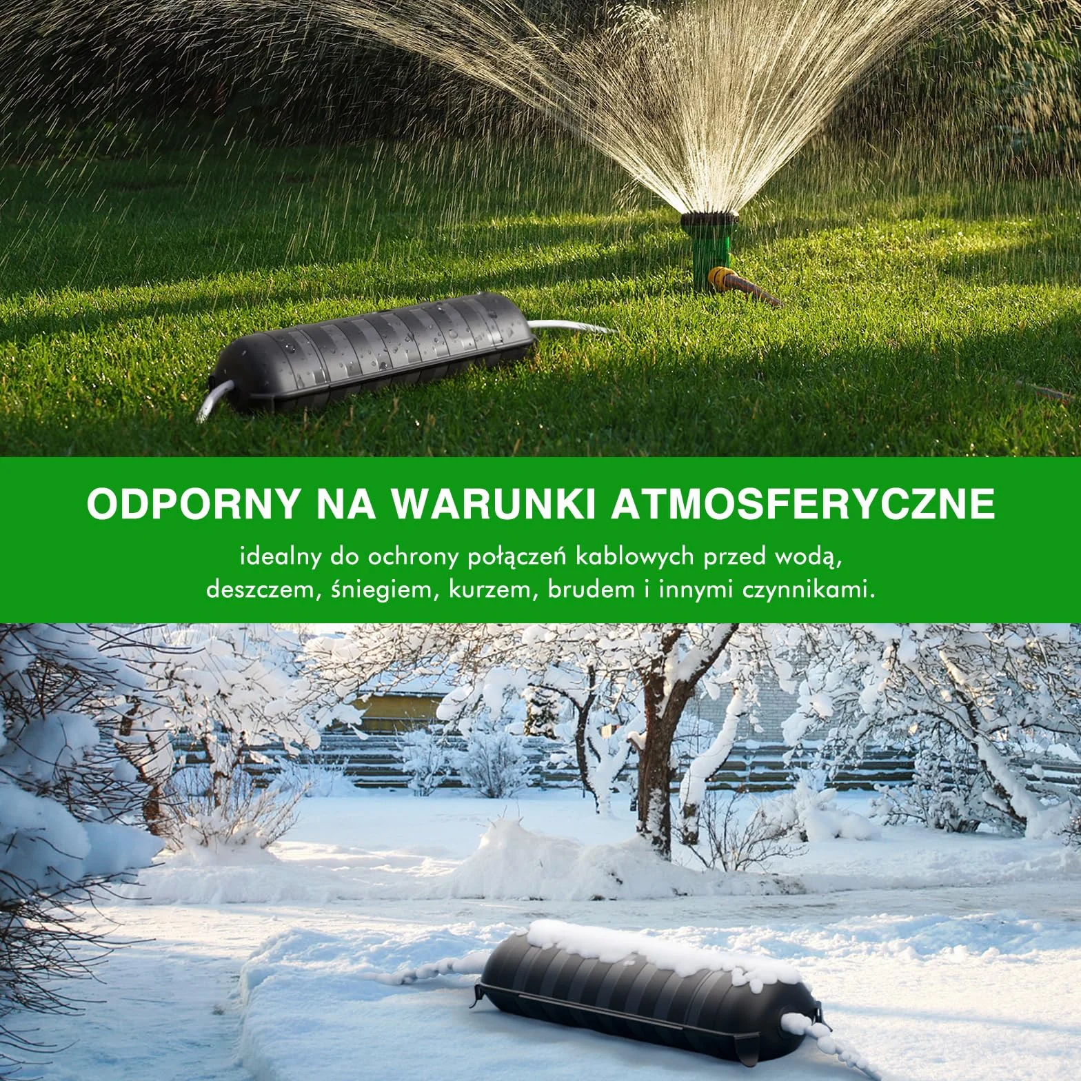 RESTMO IP44 wodoodporna skrzynka na kable do użytku na zewnątrz (Outdoor), odporna na warunki atmosferyczne, duża skrzynka ochronna na przedłużacze, wtyczka Schuko, narzędzia elektryczne, 290 mm x 110