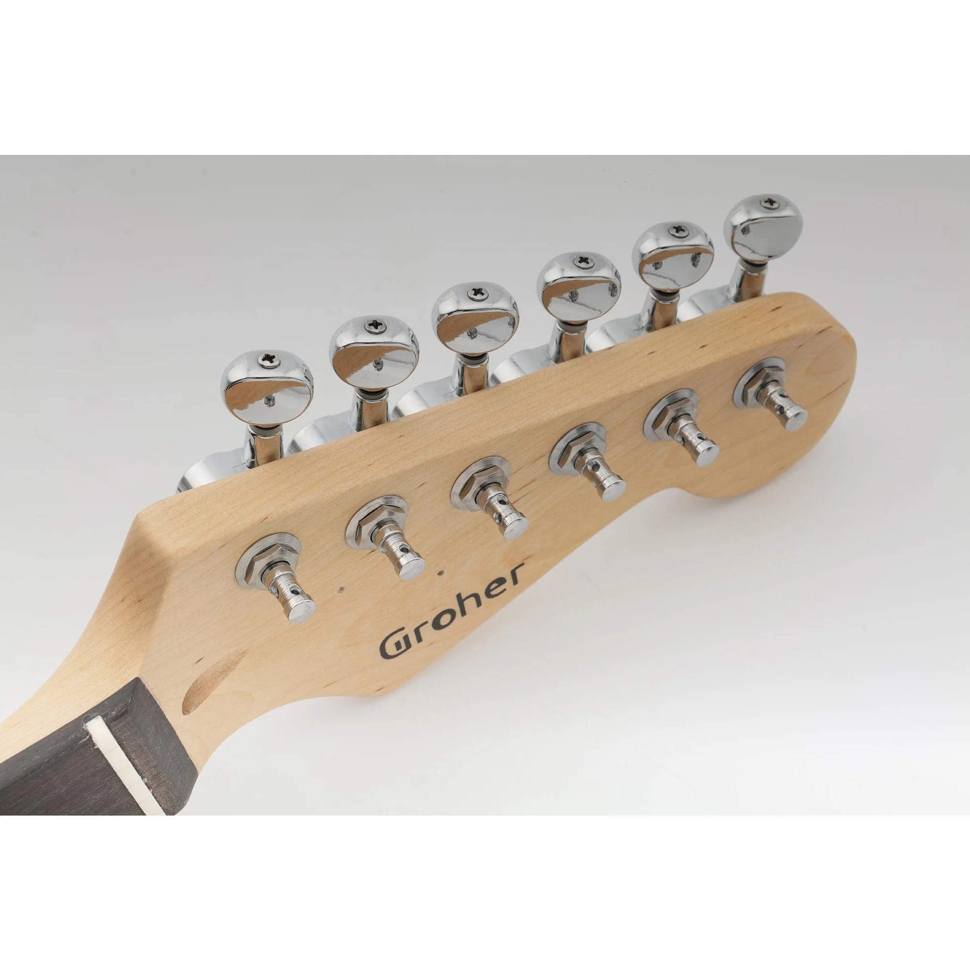 Wilkinson 6 w Linii E-Z-LOK Klucze Gitaryowe do Gitary Elektrycznej Fender Strat/Tele, Chrom Mini Owalna Główki