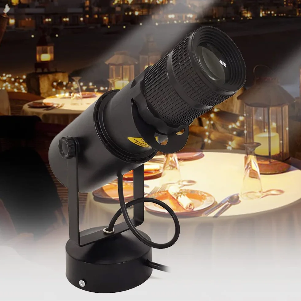 Reflektor punktowy do kuli dyskotekowej, 15 W, 5500 K, 4 przysłony, regulowana przysłona, kąt wiązki światła LED, efekt DJ-a, 8 m