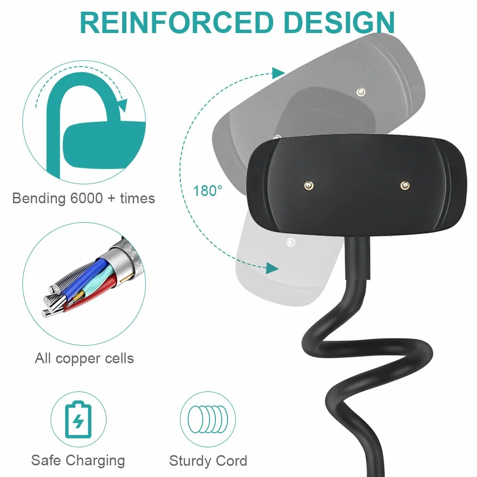 Ainiv Ładowarka Kompatybilna z Amazfit GTR 2 2e, GTS 2 2e, GTS2/GTS4 Mini, Pop, Bip 3 PRO, Bip U, T-Rex (Nie Do T-REX) - 2-Pinowy Kabel USB Do Ładowania 14 mm 60 cm