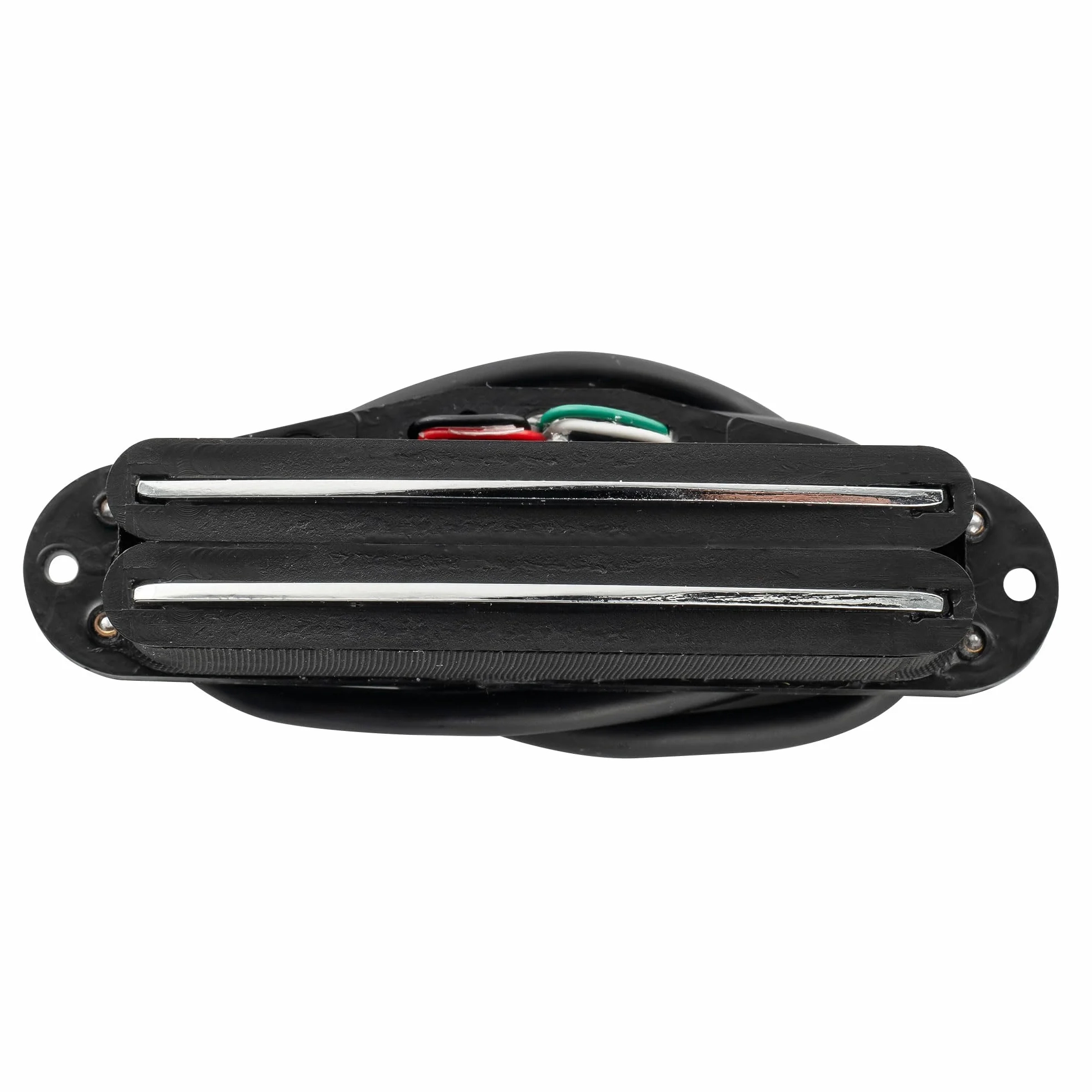 Musiclily Hot Rails Ceramiczna Humbucker Pickup Przetwornik Obudowie Single Coil do Gitary Elektrycznej Strat Squier, Czarny Korpus Chrom Rails