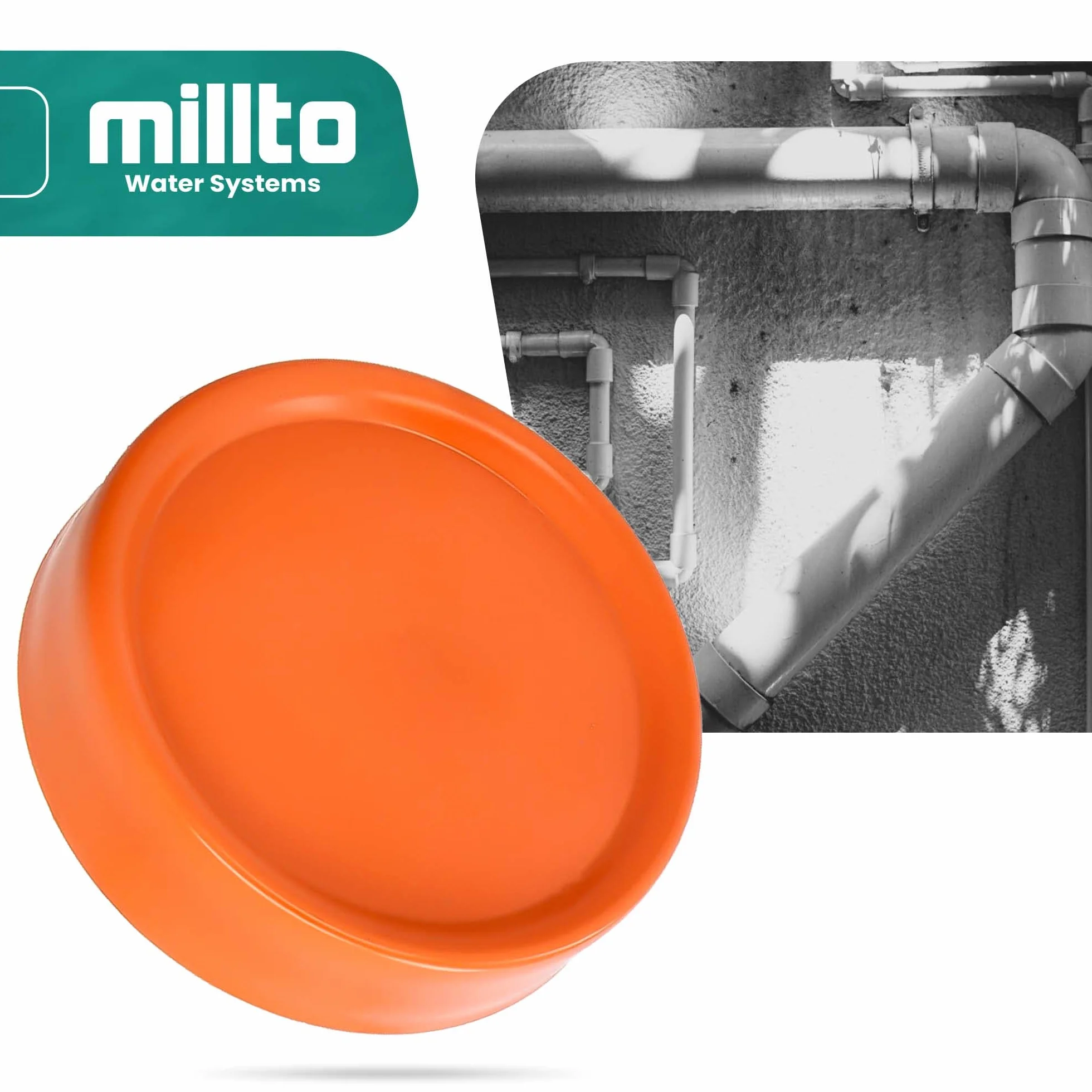 Millto™ Zaślepka Kanalizacyjna Korek Zaślepiający Zakończenie Rury 110 mm Pomarańczowa Zaślepka Do Rur Polipropylen Korek Zaślepiający Z Atestem Do Rur Kanalizacyjnych