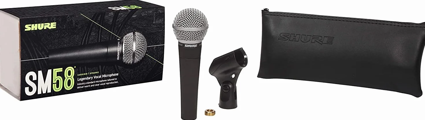 Shure SM58-LC Dynamiczny mikrofon wokalny z pneumatycznym mocowaniem wstrząsu, wbudowany filtr pop, klip A25D, 3-pinowy złącze XLR, brak kabla (SM58-LCE)