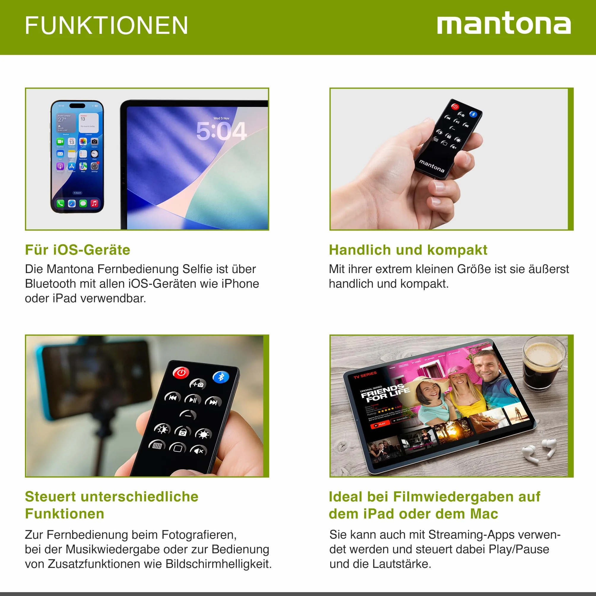 mantona Pilot zdalnego sterowania do iPhone'a/iPada