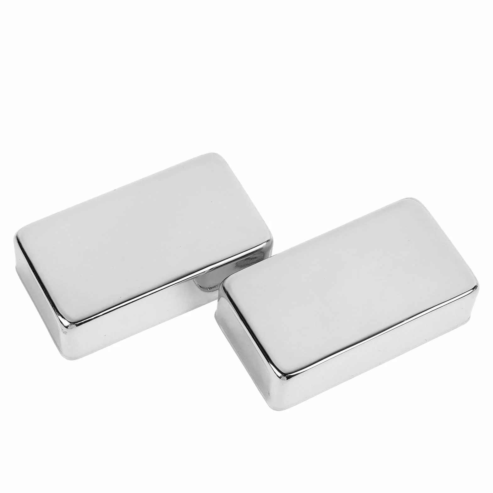 Brass Humbucker Pickup Covers | Sealed Design Blocks Particles/Interference | Dual Coil Electric Guitar Pickup Cover | Easy Installation for Many Guitars (Srebrny)