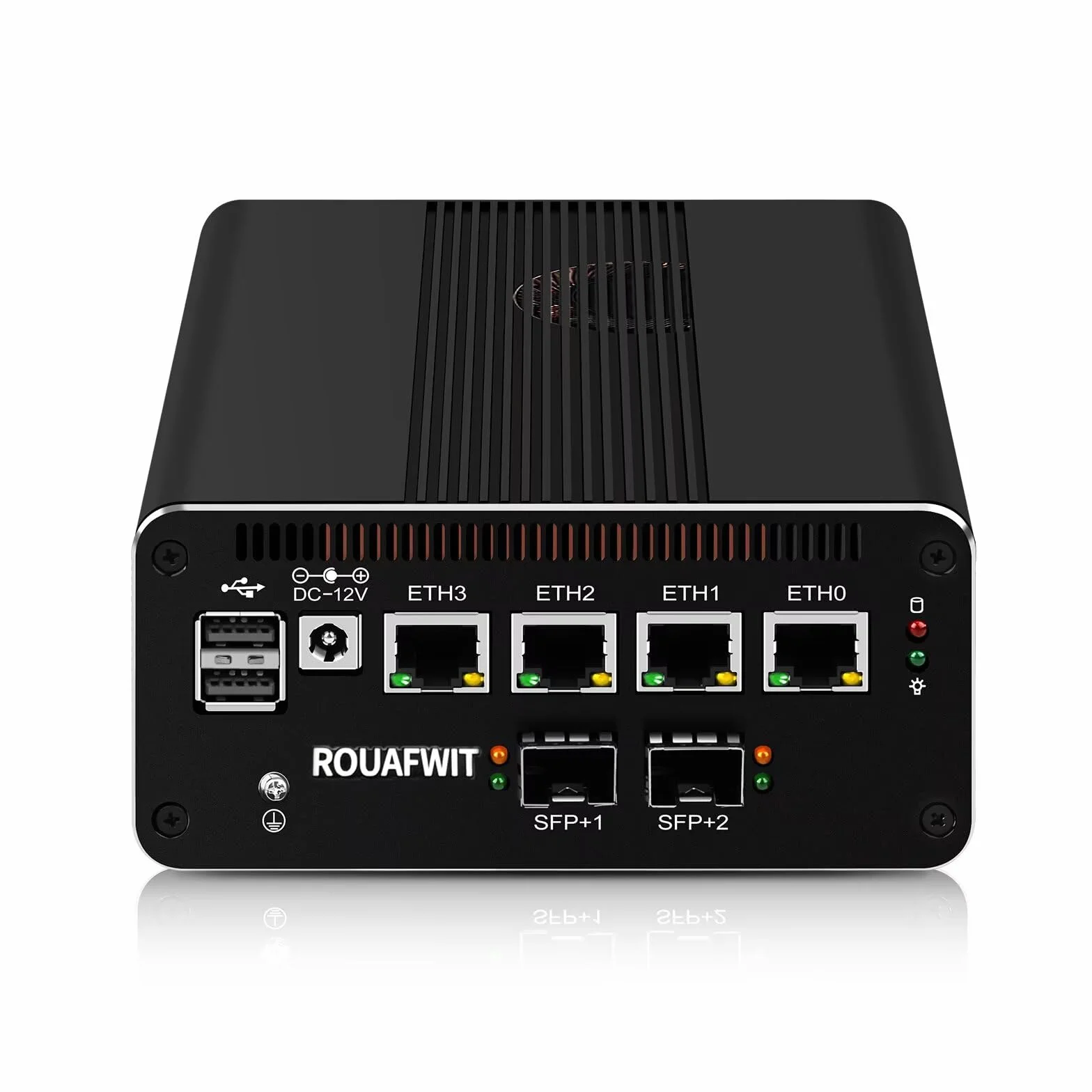 Firewall Mini PC Dual 10Gbe N150 (Upgard N100) Firewall Hardware, 2 x SFP+ 10 Gb/s, 4 x 2,5 GB i226-V LAN ze złączem filtrującym, DDR5 8G RAM 128G NVME SSD, AES-NI, SIM, TF, 3 wyświetlacz