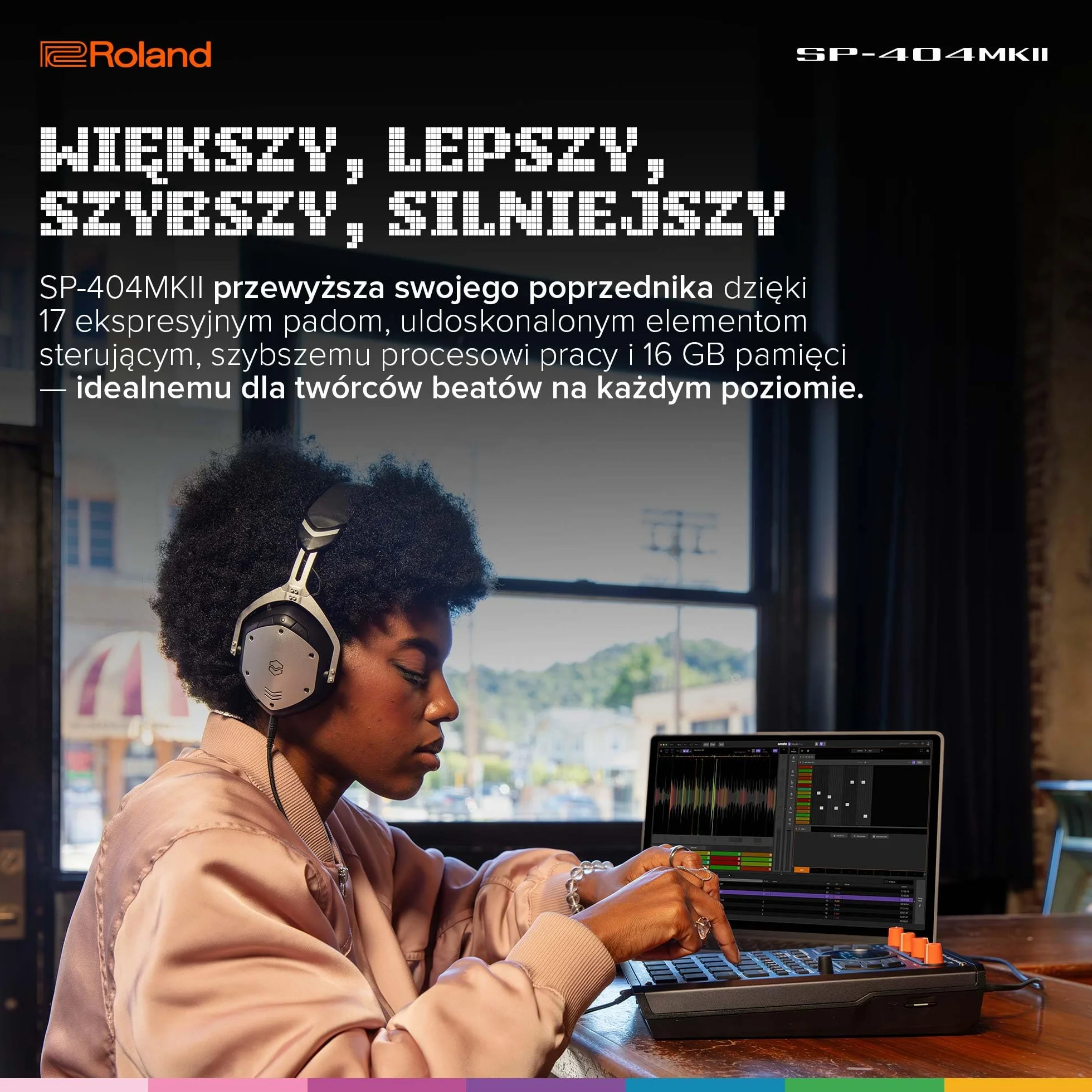 Roland SP-404MKII Sampler i Efektor 16 GB Pamięci Wewnętrznej 32-Głosowa Polifonia 160 Sampli na Projekt