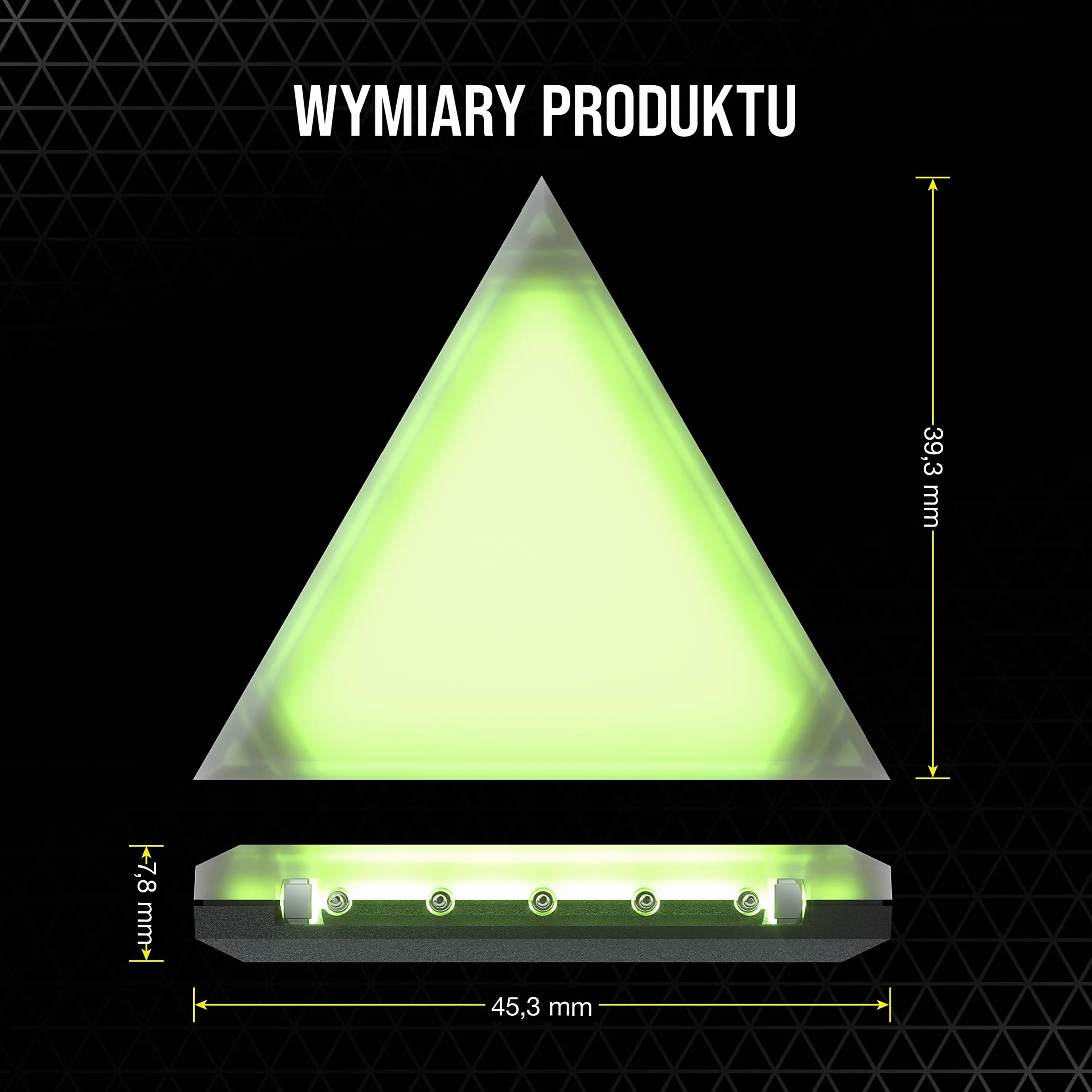 Corsair iCUE LC100 – Panele podświetlające na obudowę – minitrójkąt – minitrójkąt – zestaw rozszerzający z 9 płytkami1 (81 diod RGB LED z rozpraszającą światło, Proste mocowanie na magnes) Przejrzysty