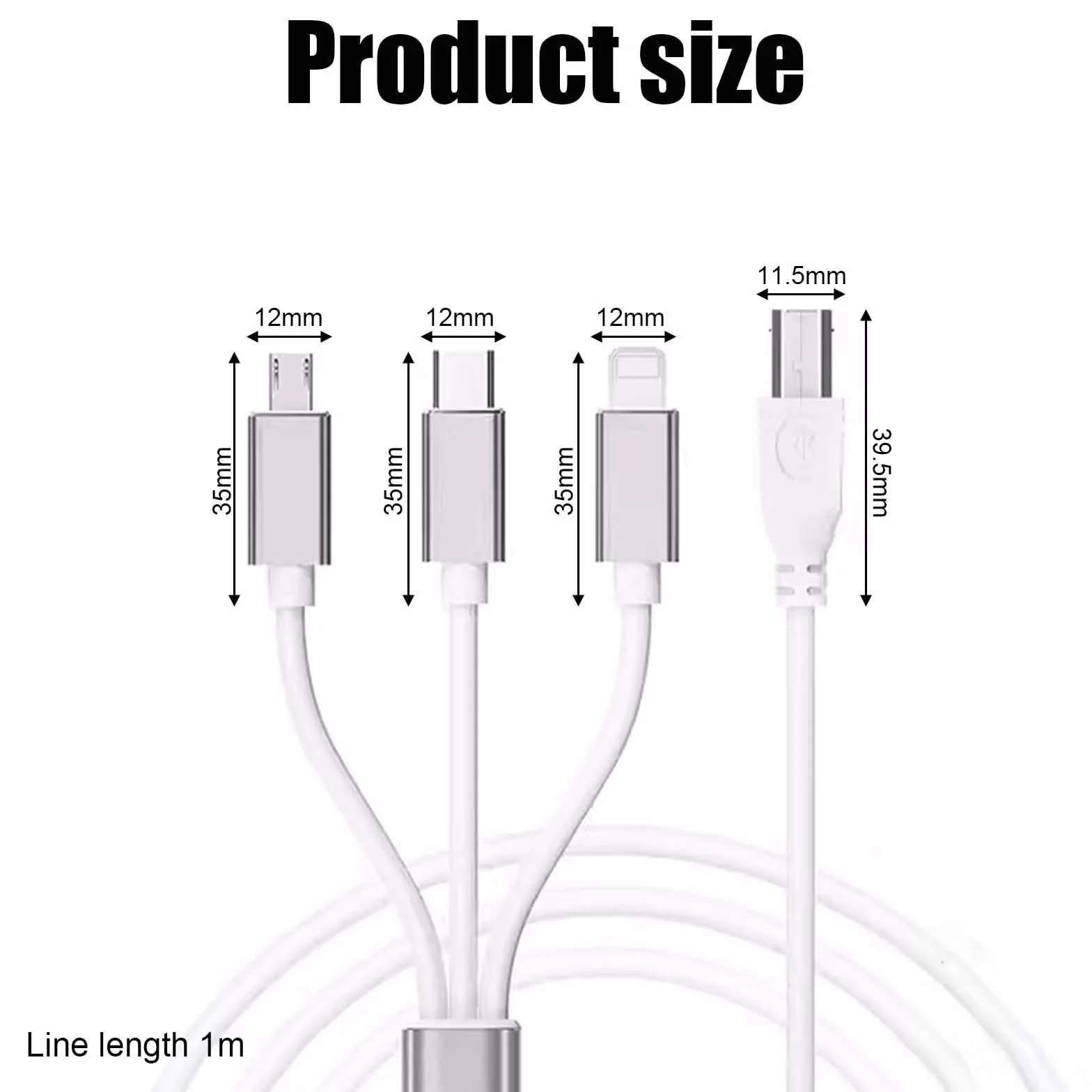 Kabel USB C na USB B Midi 3 w 1, kabel USB OTG typu C na USB B, kabel do drukarki do iPhone'a, iOS, kontrolera Midi, interfejsu audio, klawiatury midi, elektronicznego instrumentu muzycznego,