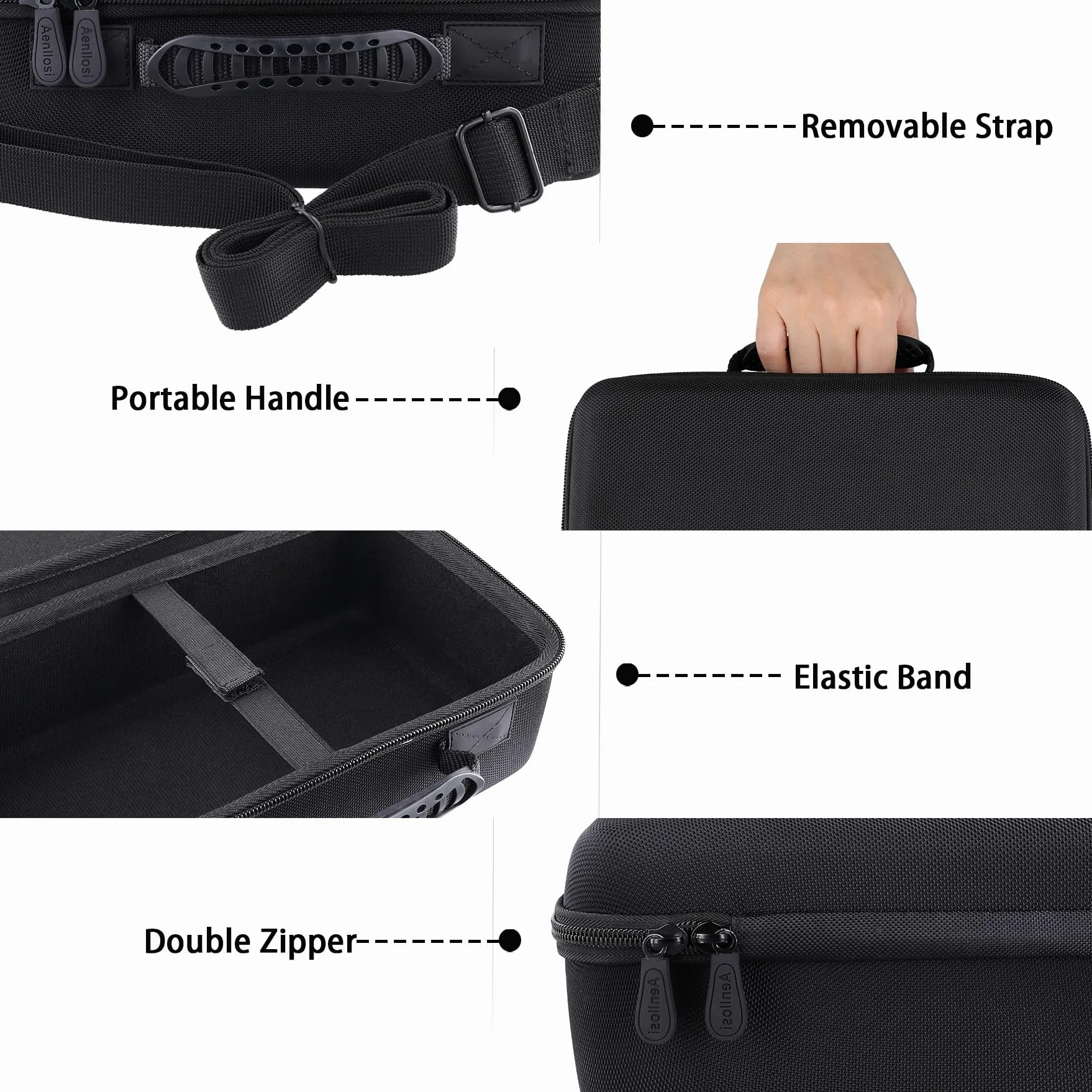 Aenllosi Twardy futerał kompatybilny z przenośnym głośnikiem Bose NEW SoundLink Max (tylko etui), Czarny, Nowoczesny