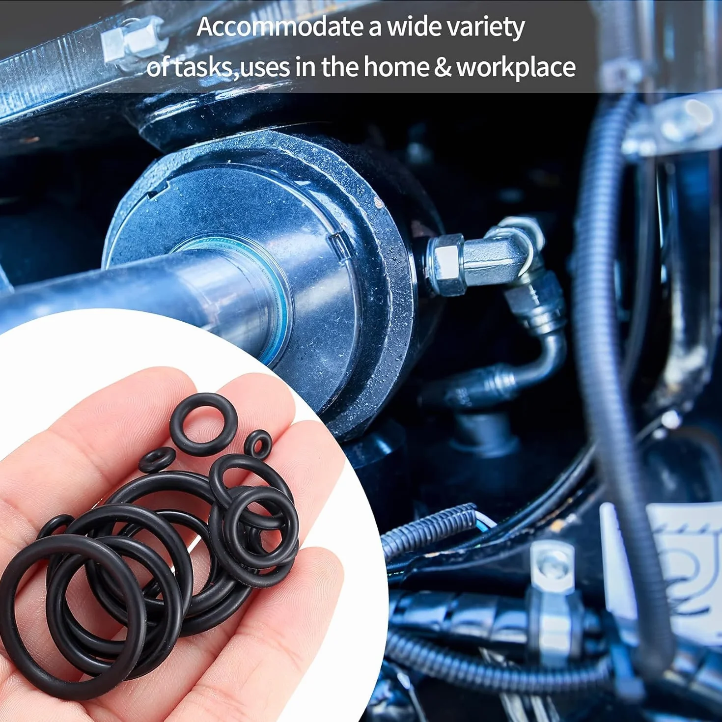 400 sztuk O-ringów, 24 rozmiary gumowych uszczelek, zestaw uszczelek elektrycznych, zestaw O-ringów do węży hydraulicznych izolowanych