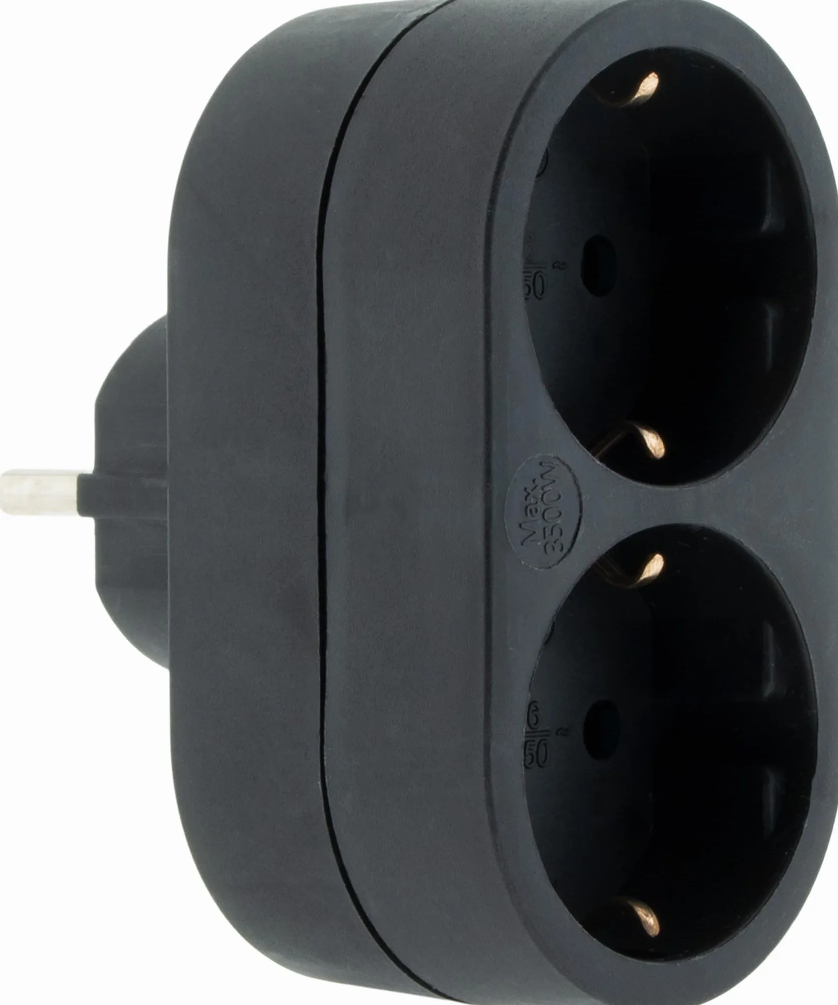 Zenitech, gniazdo Biplite, model Schuko, 16A, idealne do urządzeń elektrycznych, nowoczesny i elegancki design, idealne do domu lub biura - 16A - Czarny - 2 gniazda